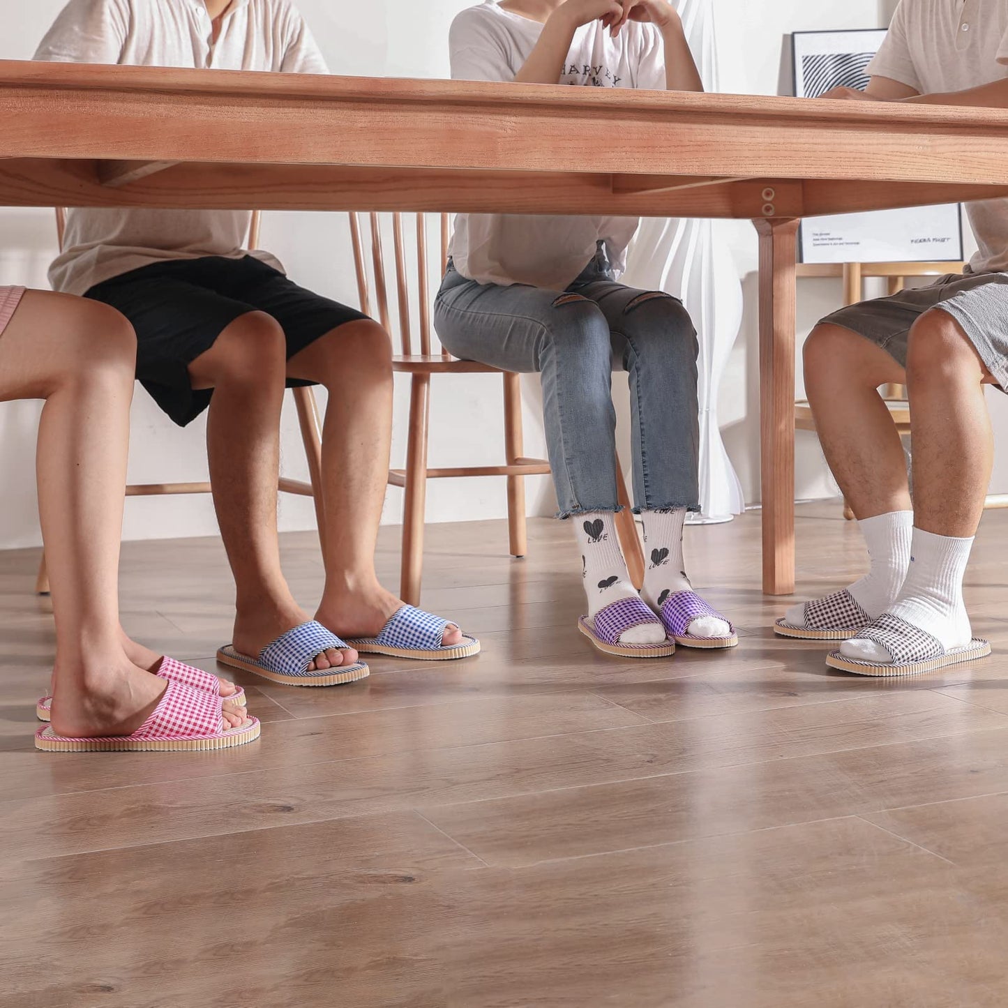 10 Pairs Washable House Slippers for Guests,Disposable Slippers for Guests,Breathable Open Toe Indoor Slipper,Spa Slipper for Guests,Home,Bedroom,Hotel,Travel,Unisex Universal Size(6 Large Size+4,