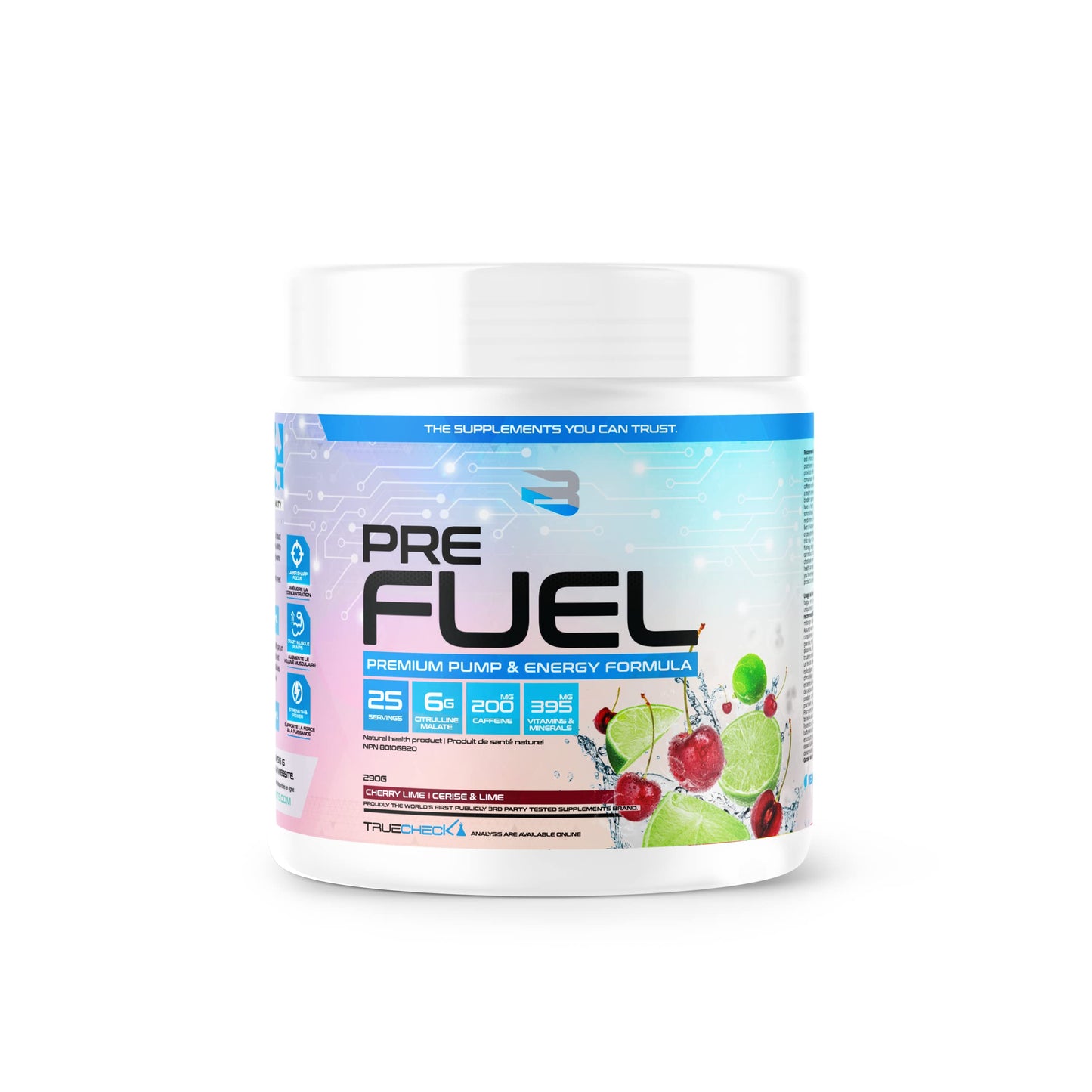 Believe Supplements Pre Fuel - Ultimate All-in-One Pre-Workout with 200mg Caffeine, Laser Focus, Muscle Fullness - Boost Energy, Endurance, and Performance - Gym and Fitness Enhancement - Alpha-GPC, Creatine, Beta-Alanine (Cherry Lime)