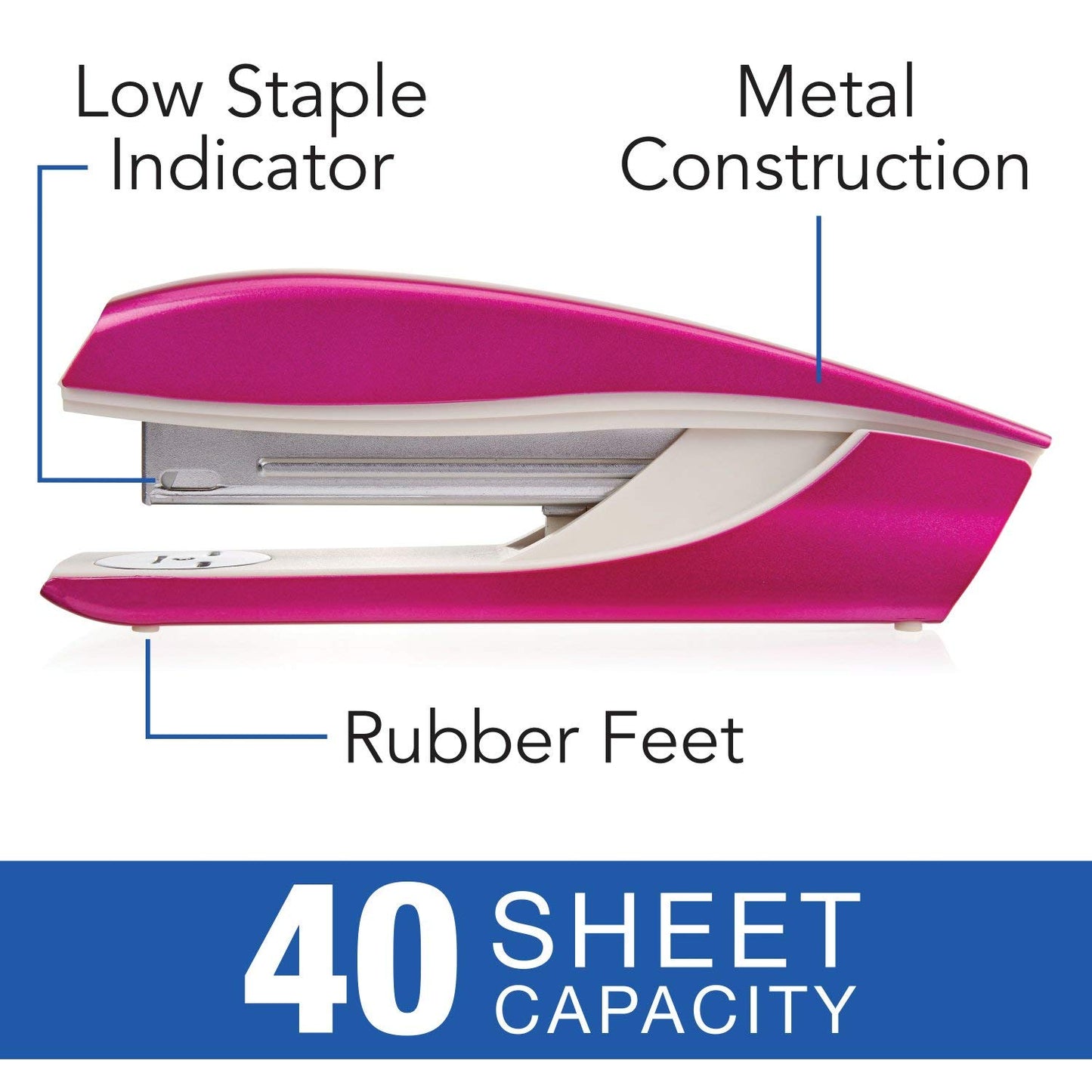 Swingline 55047023 NeXXt Series WOW Desktop Stapler, Includes 200 Staples, Pink
