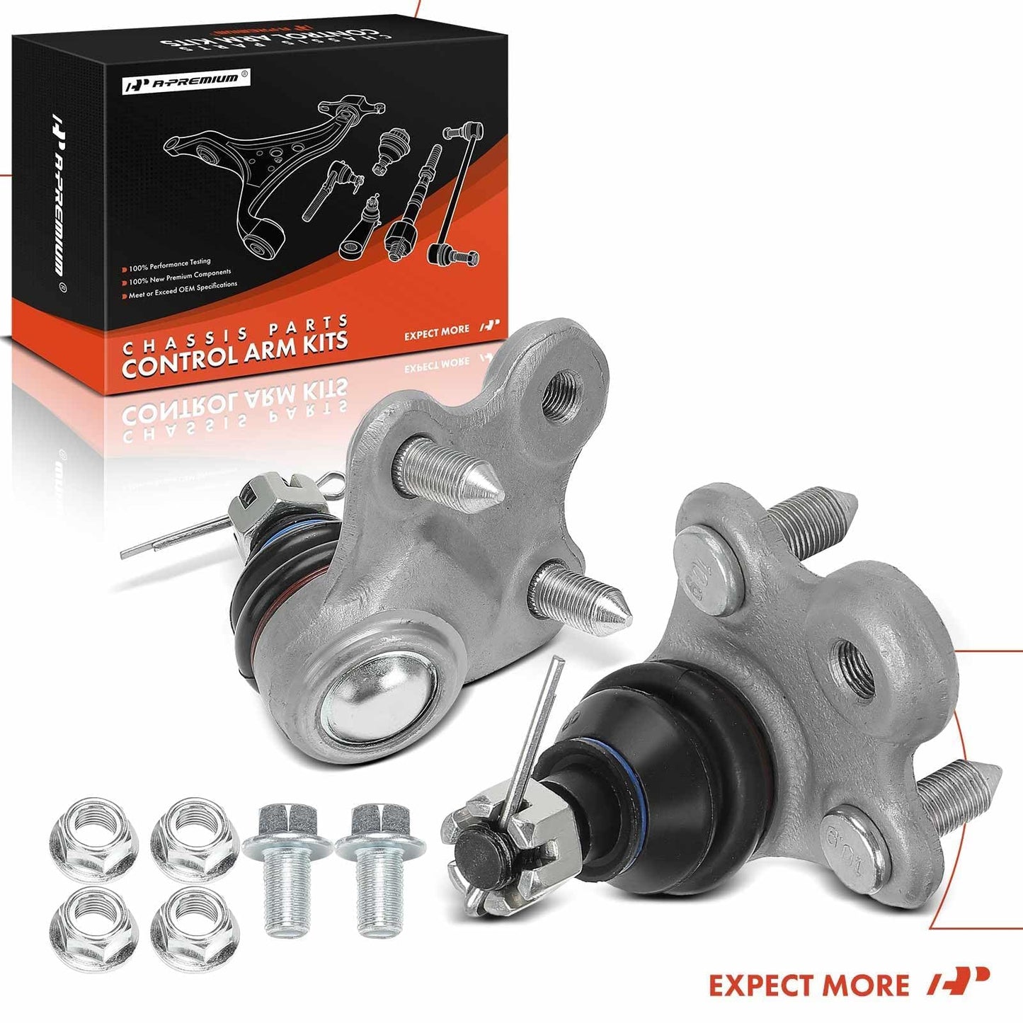 A-Premium Ball Joint Kit Replacement for Honda CR-V 2007-2016 HR-V Acura RDX, Front Lower, A Set of 2