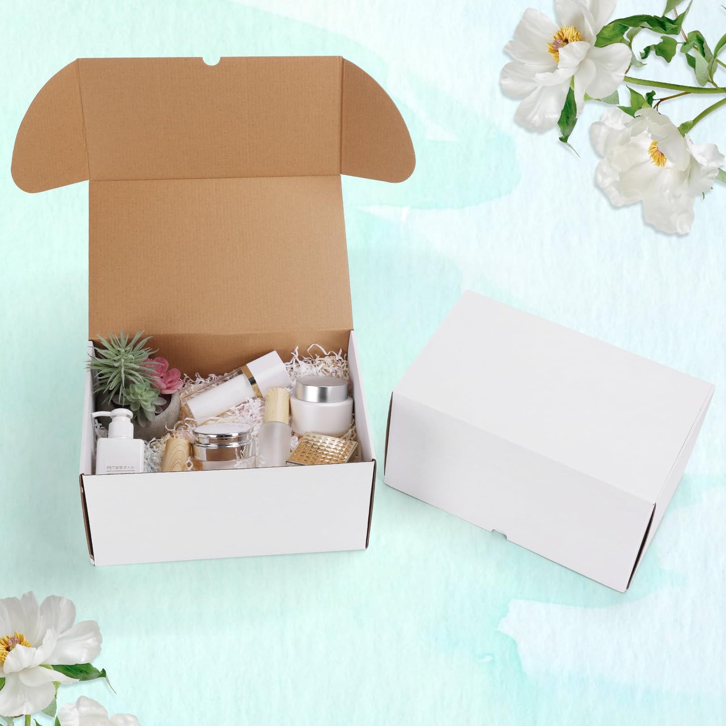 WIFTREY 12x8x6 inches White Shipping Boxes pack of 15, 12 x 8 x 6 Corrugated Cardboard Boxes for Packaging Small Business, Moving, Mailing