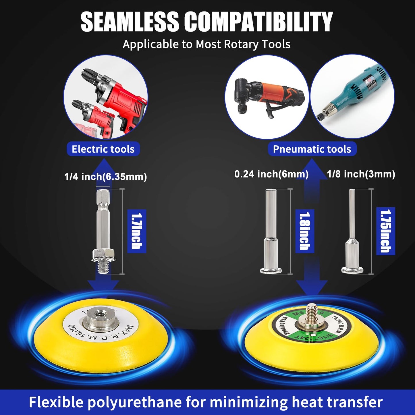 133 PCS Sanding Disc Drill Polishing Kit Sanding Attachment, 3 Inch Wet Dry Headlight Restoration Kit, Hook and Loop Sandpaper Pad with Rotary Tools for Car Wood Metal Glass Resin Expoxy 60-10000 Grit