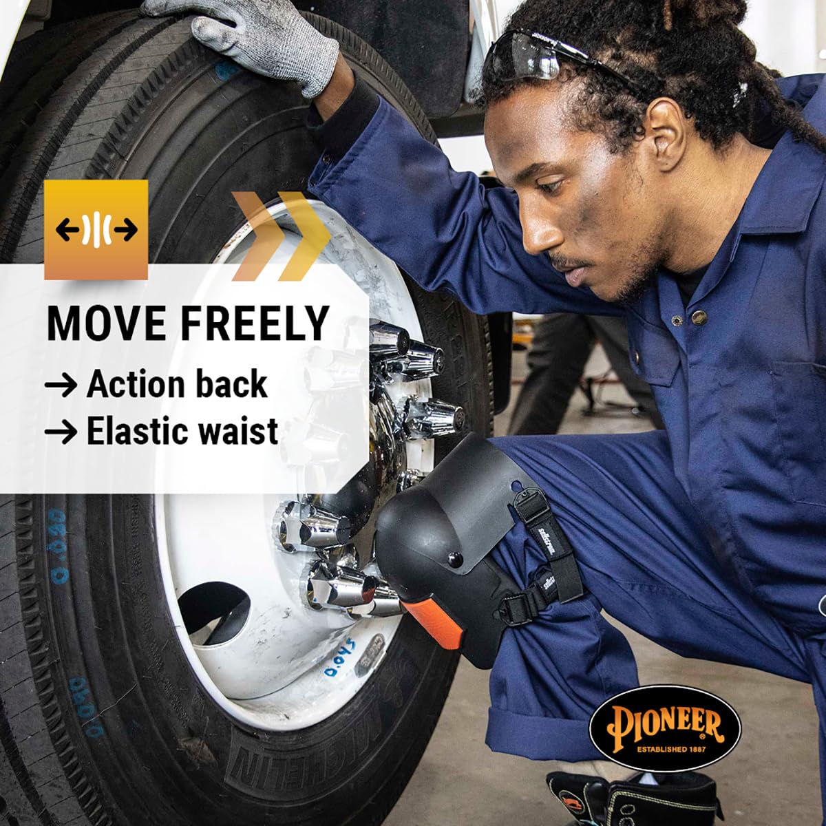 Pioneer Heavy Duty Work Coveralls for Men - 7 Pockets - Adjustable Wrist, Action Back, Elastic Waist - Tall Fit