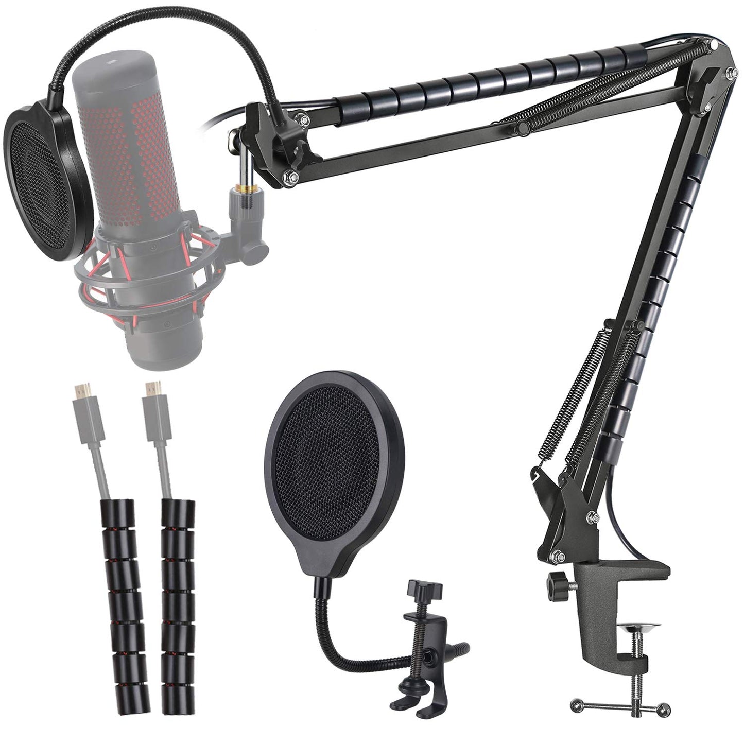 Hyperx Quadcast Boom Arm Stand - Mic Suspension Boom Arm with 3 Layers Windscreen Compatible with HyperX Quadcast S /2 S, SoloCast 2, Shure MV7+ Microphone to Improve Sound Quality by YOUSHARES