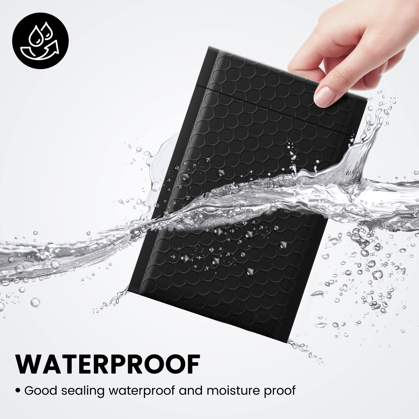Fuxury Black Bubble Mailers 4x8" 200 Pack, Waterproof Padded Envelopes Self Seal Bubble Envelopes, Padded Mailers for Small Business, Envelope Mailers Usable Size 4x7"