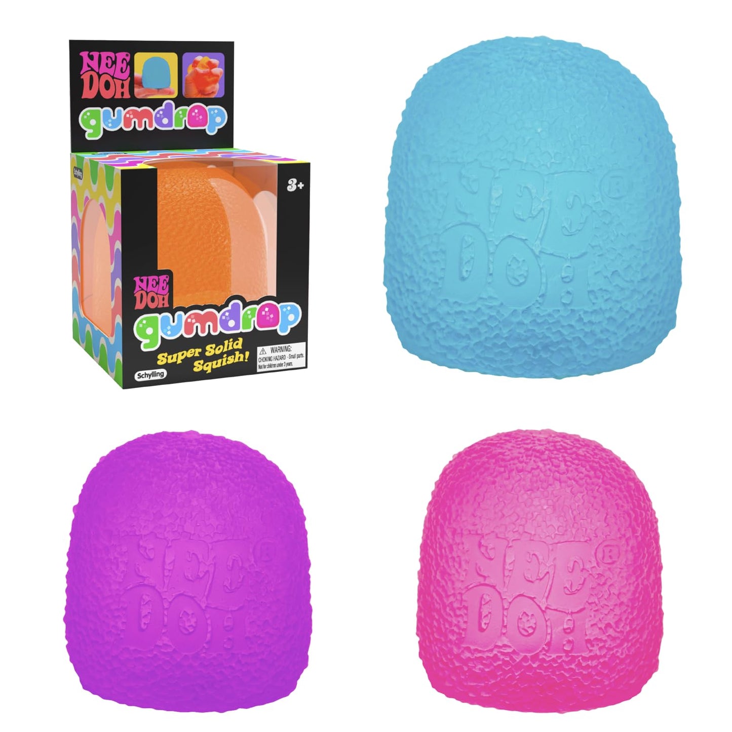 Schylling NeeDoh - Gumdrop - Soft Sensory Fidget Toy - Collectible Stress Balls - Ages 3+ - GDND