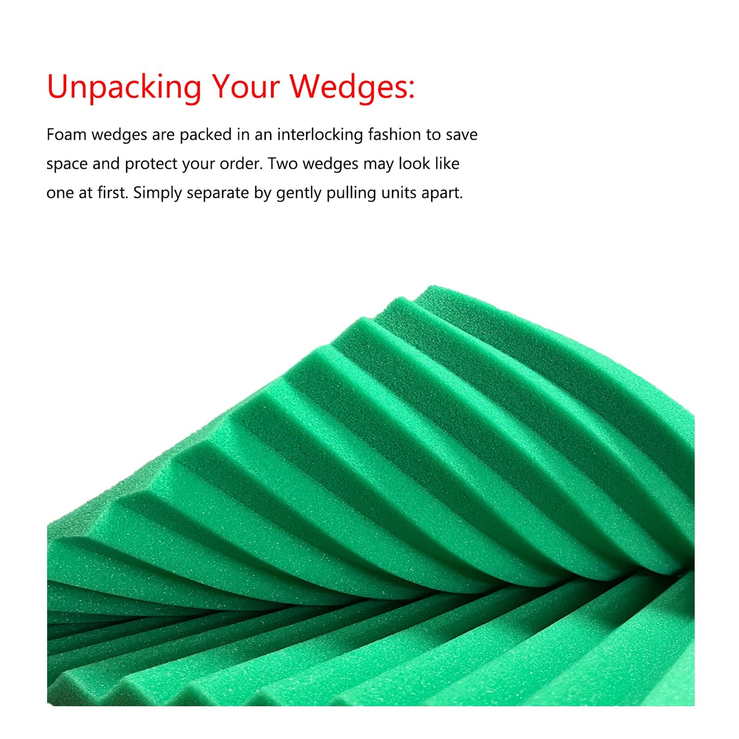 TEMGCUAM 24 Pack Sound Proof Foam Panels | 1"×12"×12" Quick-Recovery Soundproof Wall Panels | High Density Sound Dampening Panels for Home Studio | With Adhesive Stickers 120PCS (Green)