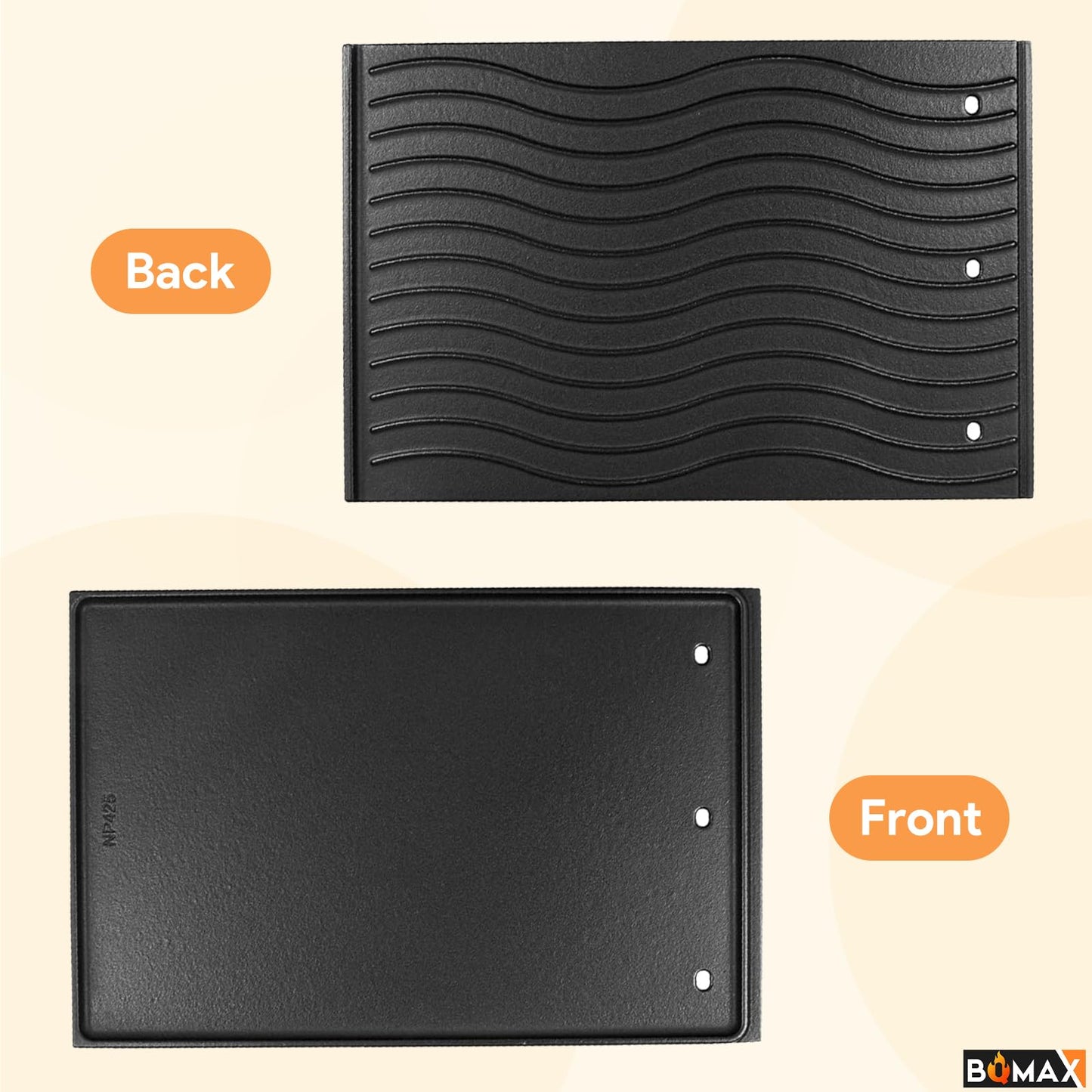 Reversible Griddle for Napoleon Prestige 500, PRO 500, LEX 485 LEX 730 Grill, Griddle Insert for Napoleon BBQ Accessories 56040 56041, Cast Iron Grill Insert Replacement Parts