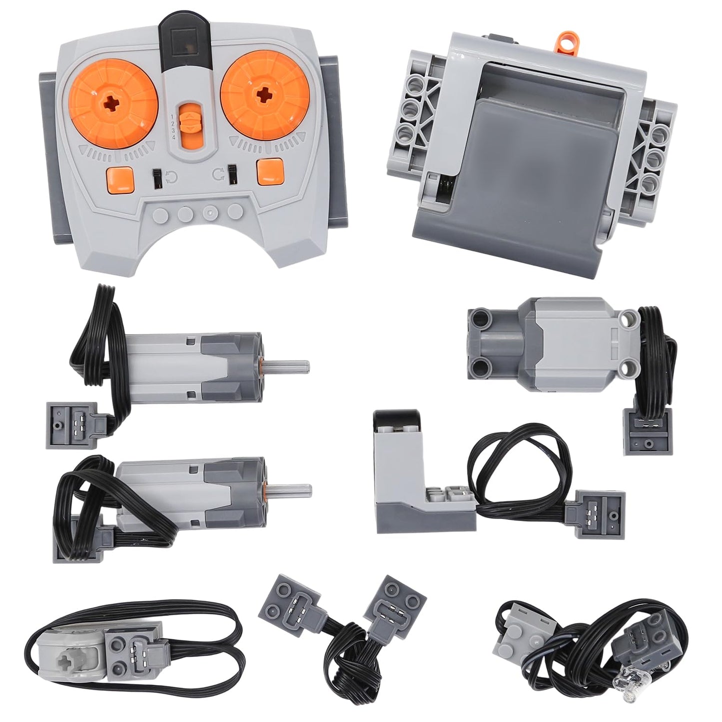 9-in-1 Technic-Motor-Kit Compatible with Lego, Power Functions Motor Set with M & L Motors, Remote Control, IR Receiver, AA Battery Box for STEM Project Moc Building Blocks