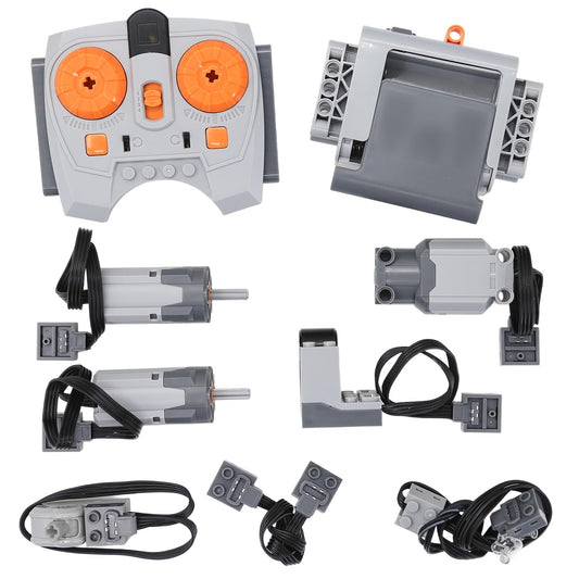 9-in-1 Technic-Motor-Kit Compatible with Lego, Power Functions Motor Set with M & L Motors, Remote Control, IR Receiver, AA Battery Box for STEM Project Moc Building Blocks