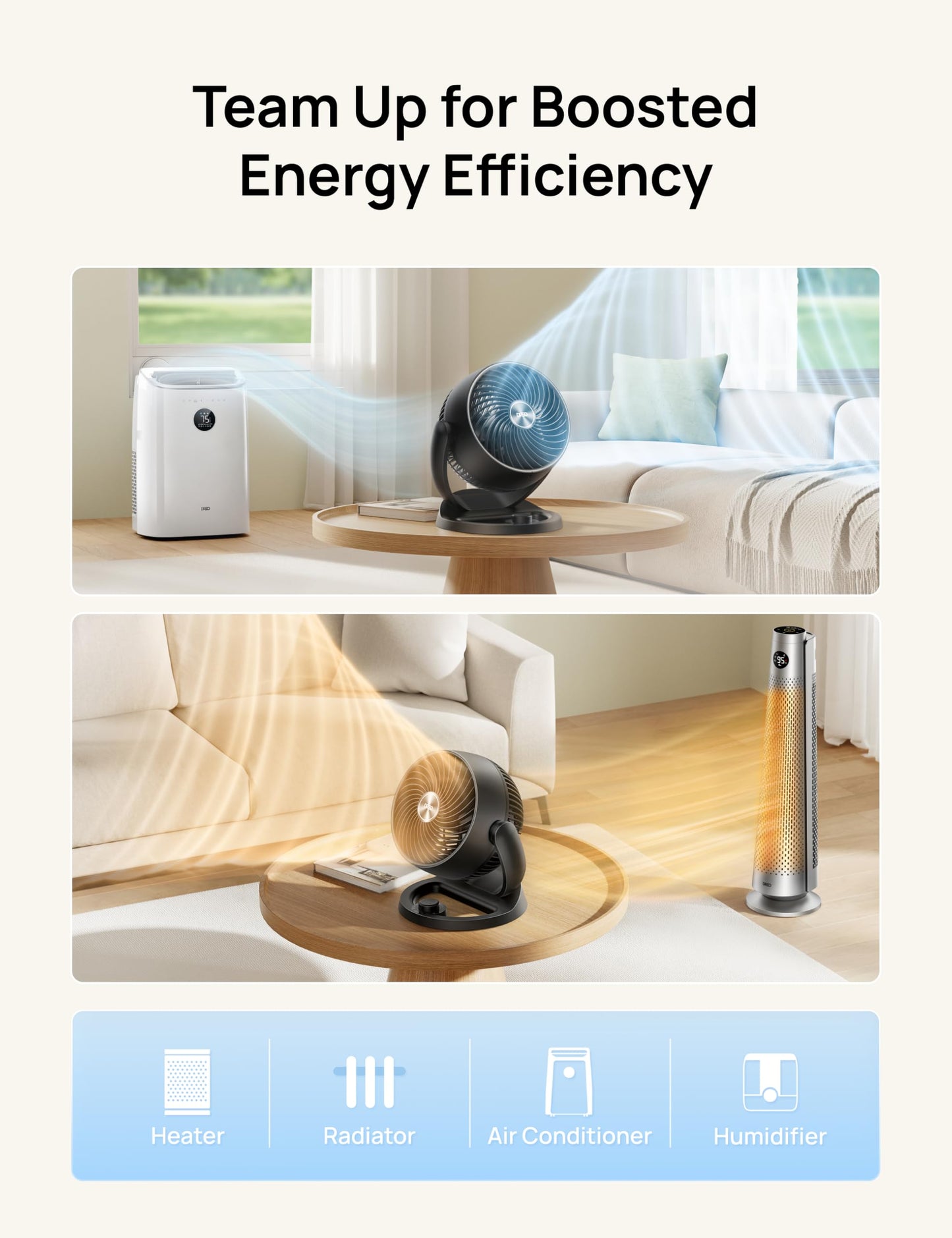 DREO Fan for Bedroom, 12 Inches, 70ft Powerful Airflow, 25db Quiet Table Air Circulator Fans for Whole Room, 120° Adjustable Tilt Desk Fan, 3 Speeds, Desktop Fan for Home, Office, Kitchen, RV
