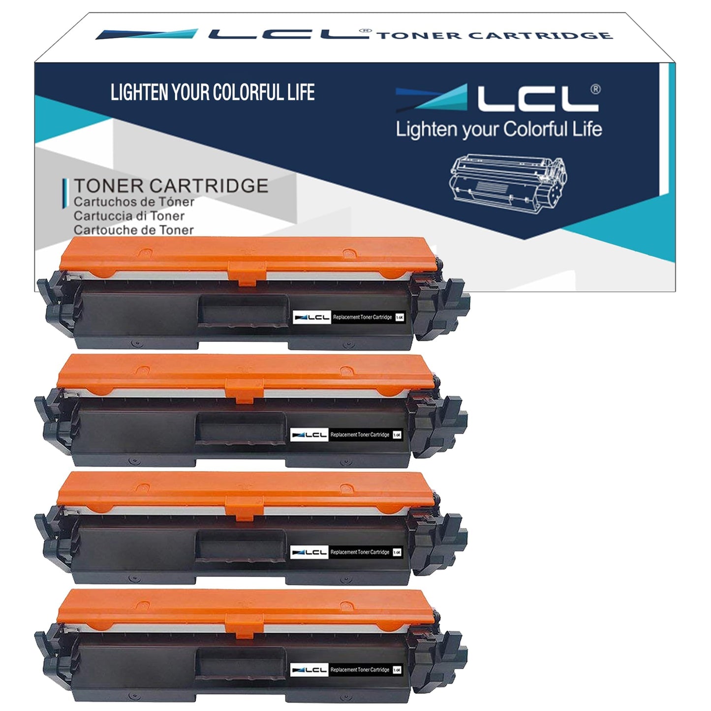 LCL Compatible Toner Cartridge for HP 30A CF230A with Chip (4-Pack, Black) for HP LaserJet Pro M203d, M203dn, 203dw, M230fdw, M230sdn, MFP M227d, M227fdn, M227fdw, 227sdn Printer