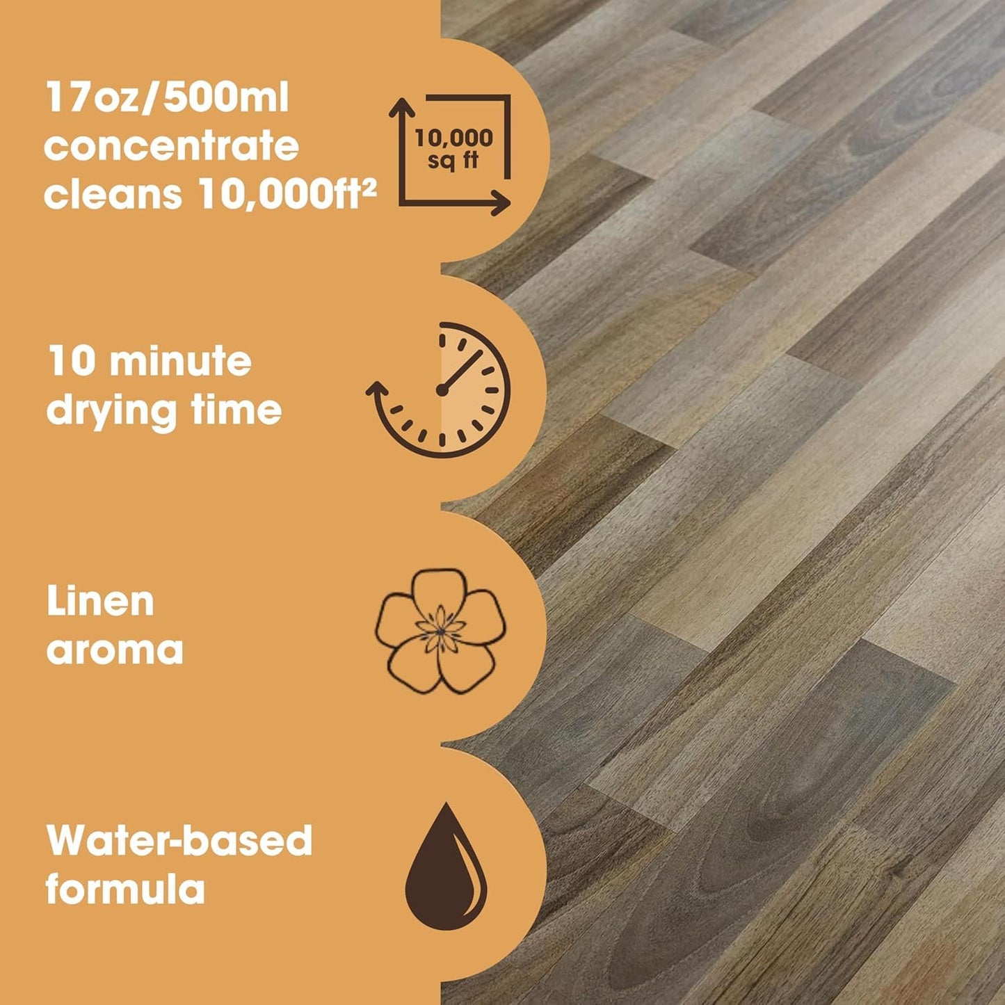 Furniture Clinic Laminate Floor Cleaner | Dilutes to Make 170 FL Oz | Easy and Safe Application | Quick-Drying with Linen Aroma | 17oz / 500ml