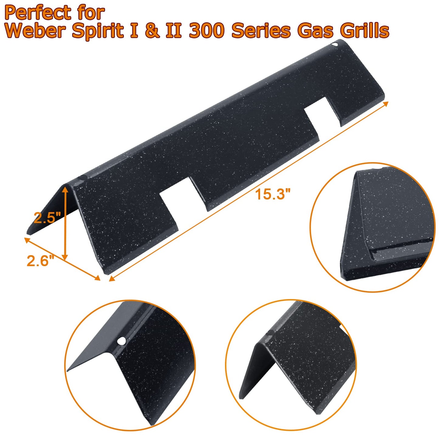 7636 Flavorizer Bars for Weber Spirit Grill Parts 300 Series, Spirit E310 S310 E320 S320 E330 S330, Spirit II E310 S310 E320 S320 Parts, Weber Spirit Heat Plates, for Weber 67046 Spirit II Parts, 5PCS