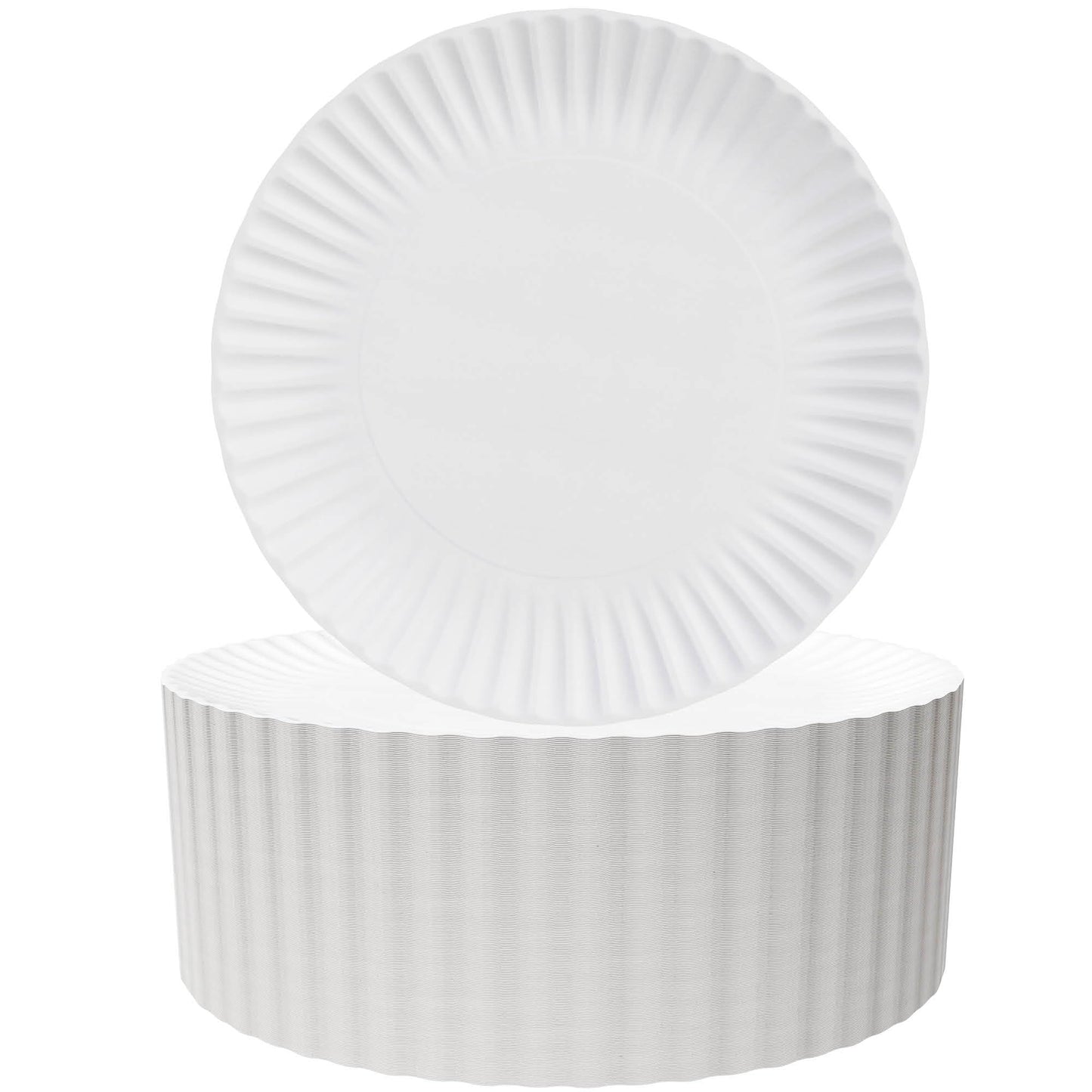 Paper Plates 9 Inch Bulk Paper Plates | White Paper Party Plates | Uncoated Disposable Microwavable Paper Plates | Microwave Safe Dishes For Everyday Dinner Picnic BBQ Party Event Crafts | 300 Pack