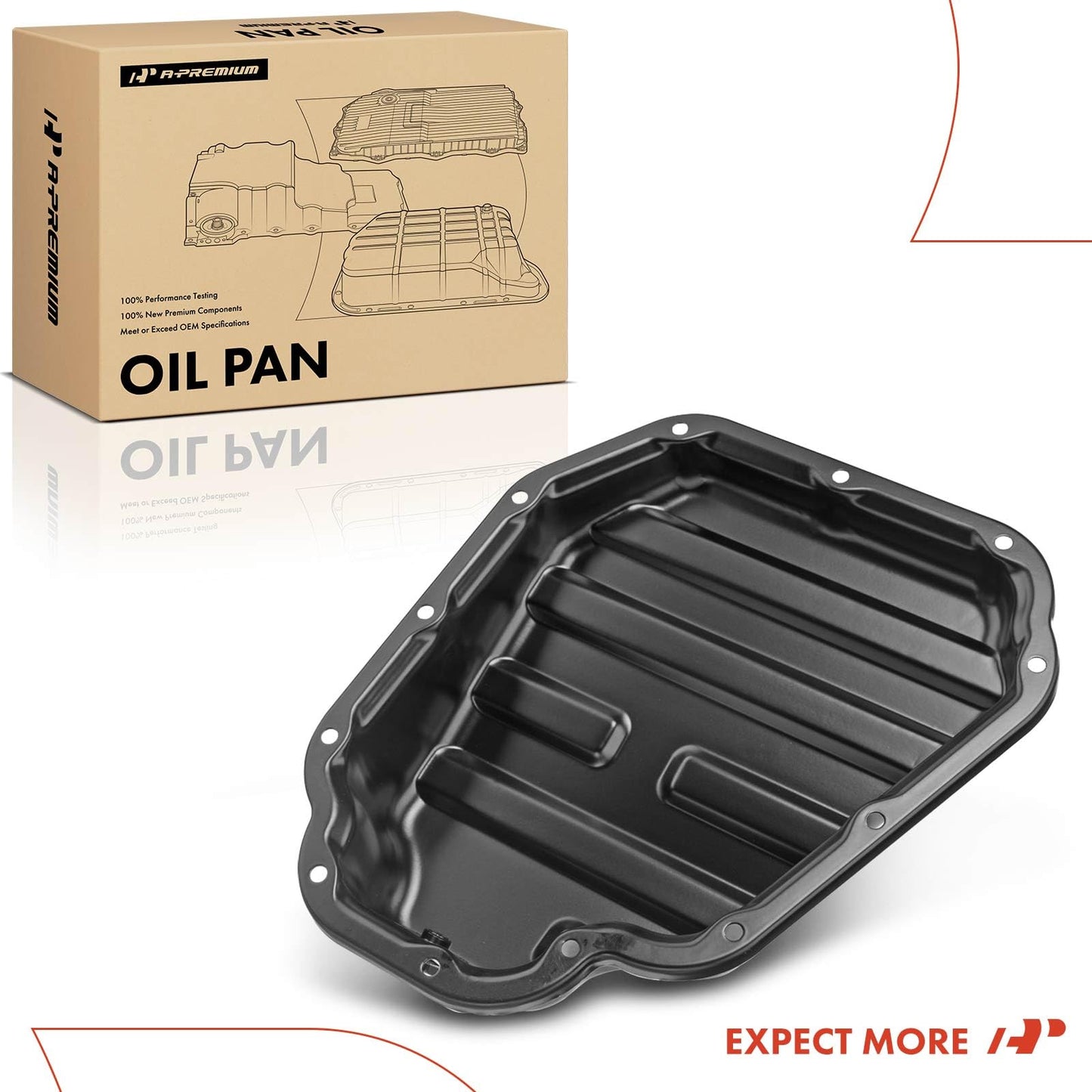A-Premium Lower Engine Oil Pan Sump with Drain Plug Compatible with Nissan Rogue 2008-2013, Rogue Select 2014-2015, 2.5L Gas