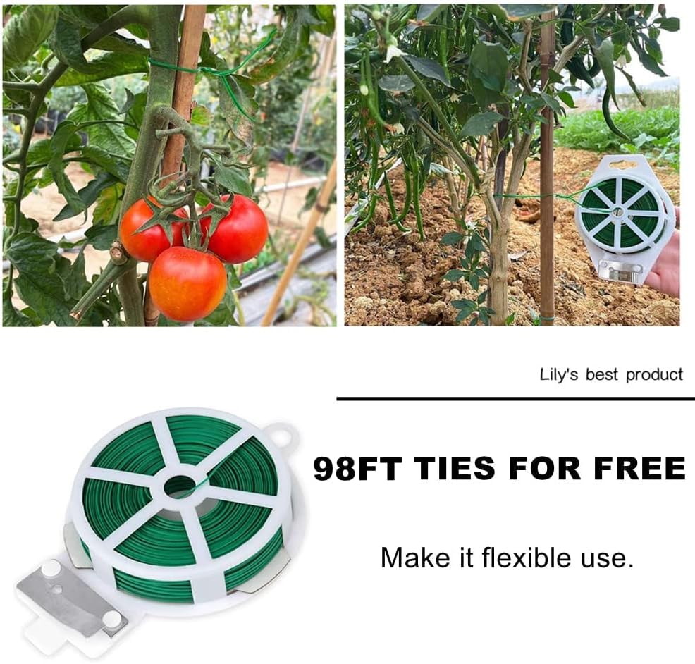 48 Inches Garden Stakes 30PCS, Plant Stakes Support for Gardening, Plastic Coated Metal Garden Stakes Supports Climbing for Tomatoes, Flower, Grapes, Bean