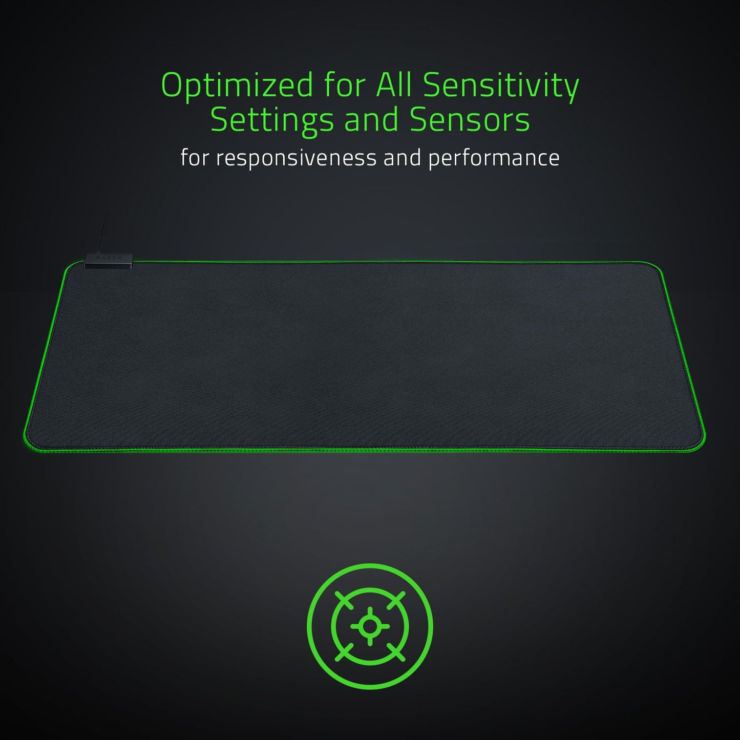 Razer Goliathus Extended Chroma Gaming Mousepad: Customizable Chroma RGB Lighting - Soft, Cloth Material - Balanced Control & Speed - Non-Slip Rubber Base - Classic Black, Wide