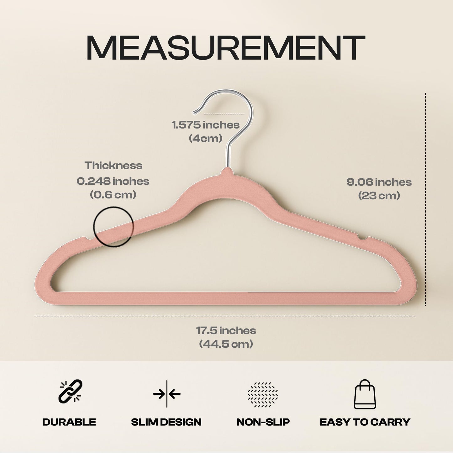 Utopia Home Velvet Hangers 50 Pack, Heavy Duty, Non-Slip, Space Saving Felt Clothes Hangers with 360° Hook & Notches (Pink)