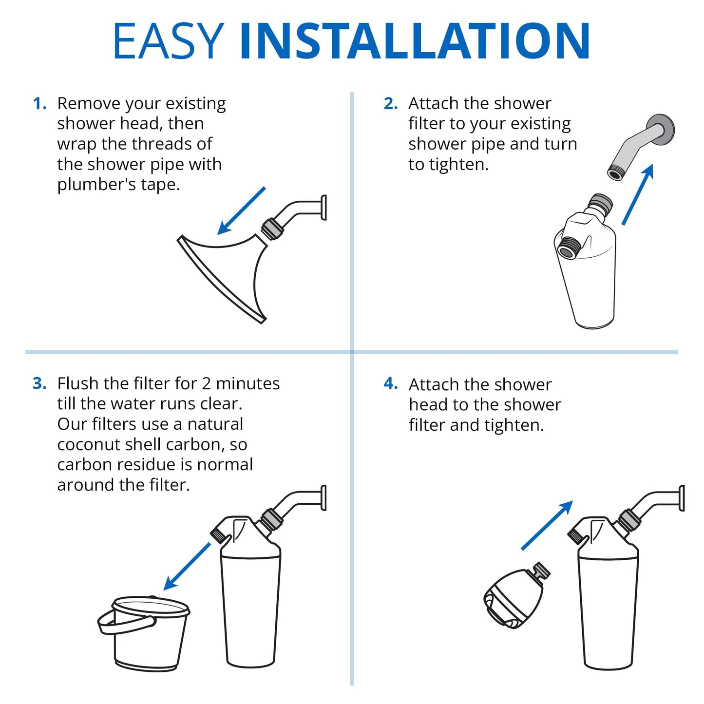 Aquasana Deluxe Shower Water Filter System with Adjustable Premium Massaging Shower Head