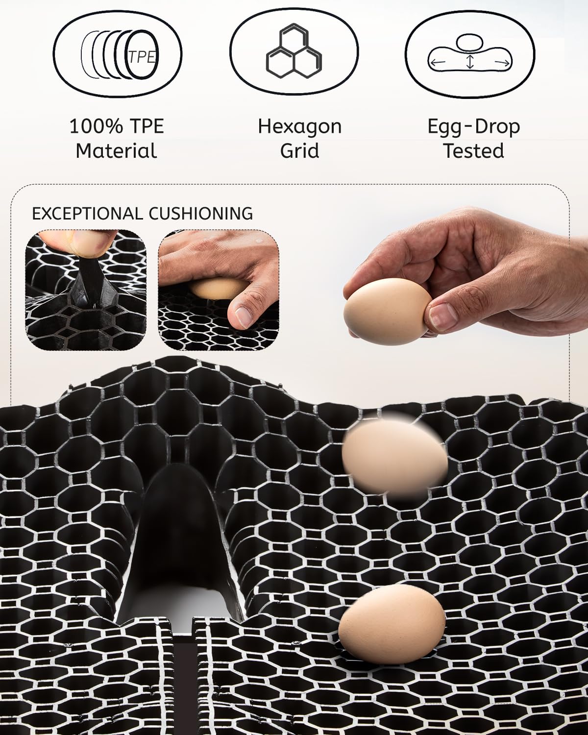 Anzeng Gel Seat Cushion for Long Sitting, Gel Cushion for Pressure Relief, Soft & Breathable, Chair Cushion for Office Chair, Car, Wheelchair, Seat Cushion with Non-Slip Black Cover