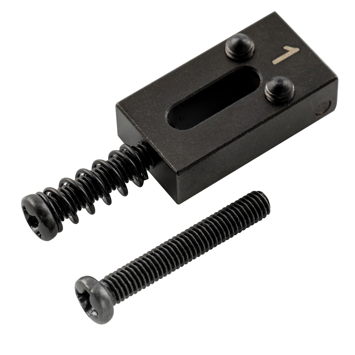 Musiclily Ultra 10.5mm Full Solid Brass Modern Style Roller Saddles for Strat Tele Style Electric Guitar Bridge, Black (Set of 6)