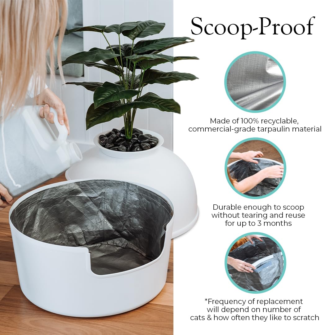 Reusable Liners (3-Pack), Compatible with the Secret Litter Box, Waterproof, Scratch Resistant and Leak Proof