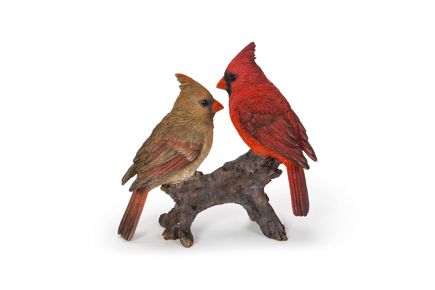 Cardinal Couple on Stump Garden Statue