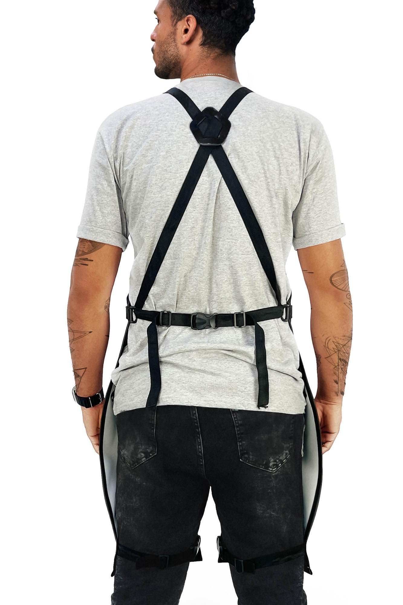 Under NY Sky Tattoo Apron - Vegan Leather, Wipeable - Split-Leg, Cross-back Straps - For tattoo artist, Tattooist, Studio, Barber