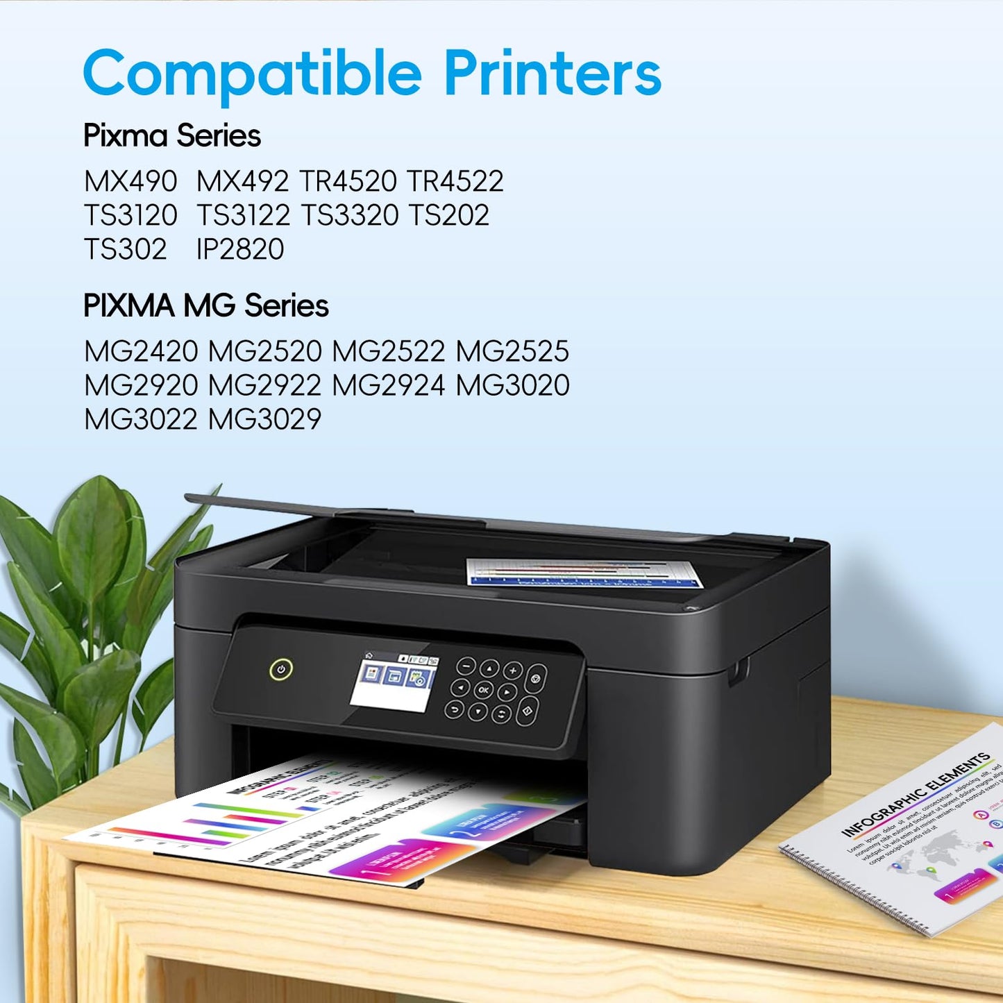Fooylen Replacement for 245XL Black Ink Cartridges Compatible for Canon 245XL PG-245 XL Compatible with Pixma MX490 MX492 TR4520 MG3022 MG2522 MG2920 MG2420 MG2520 TS3322 Printer (2 Black)