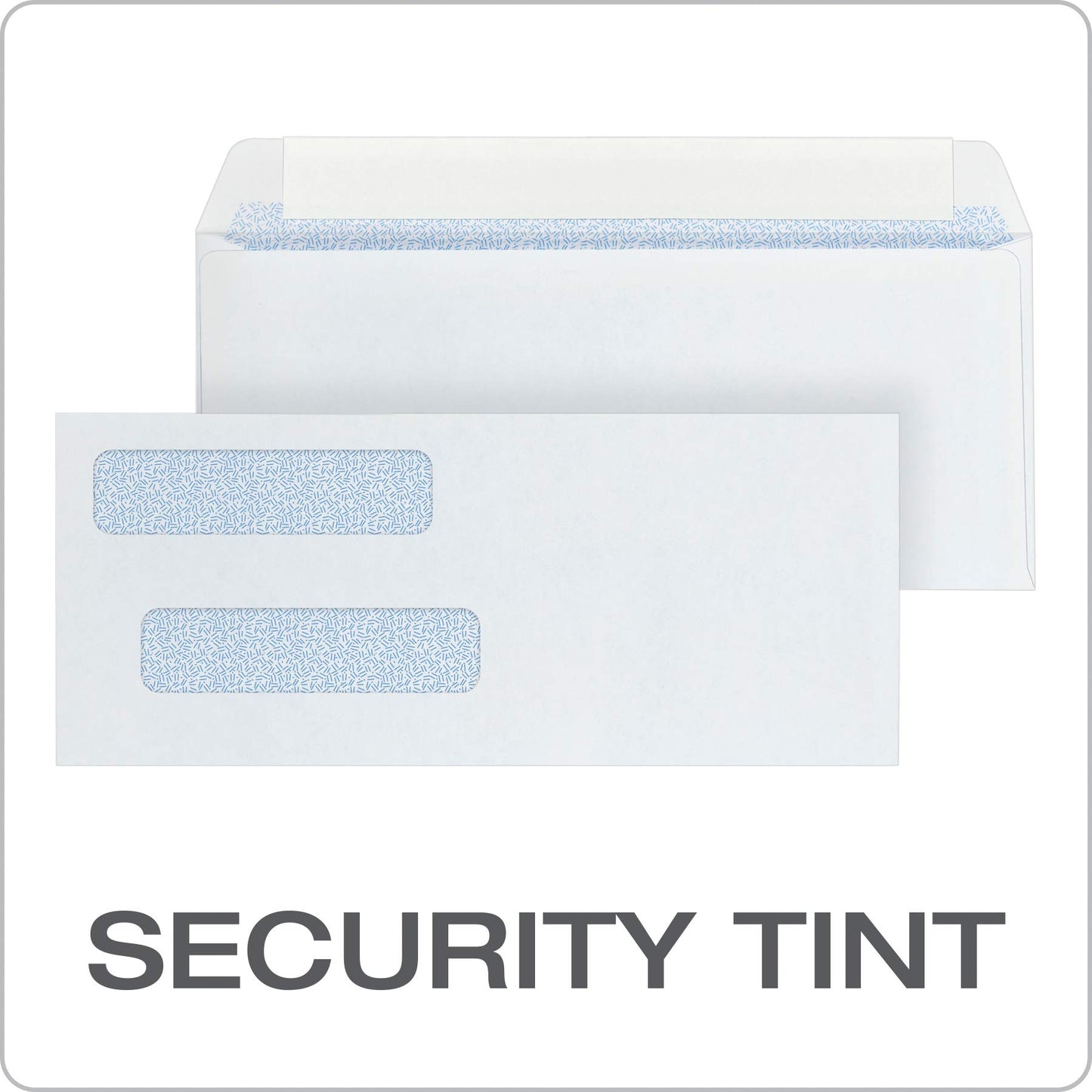 Quality Park Envelopes, #8 Double Window Security, Redi-Strip Self-Seal, White, 3-5/8" x 8-11/16", Fits QuickBooks Checks, Security-Tinted Interior, 500 Per Box