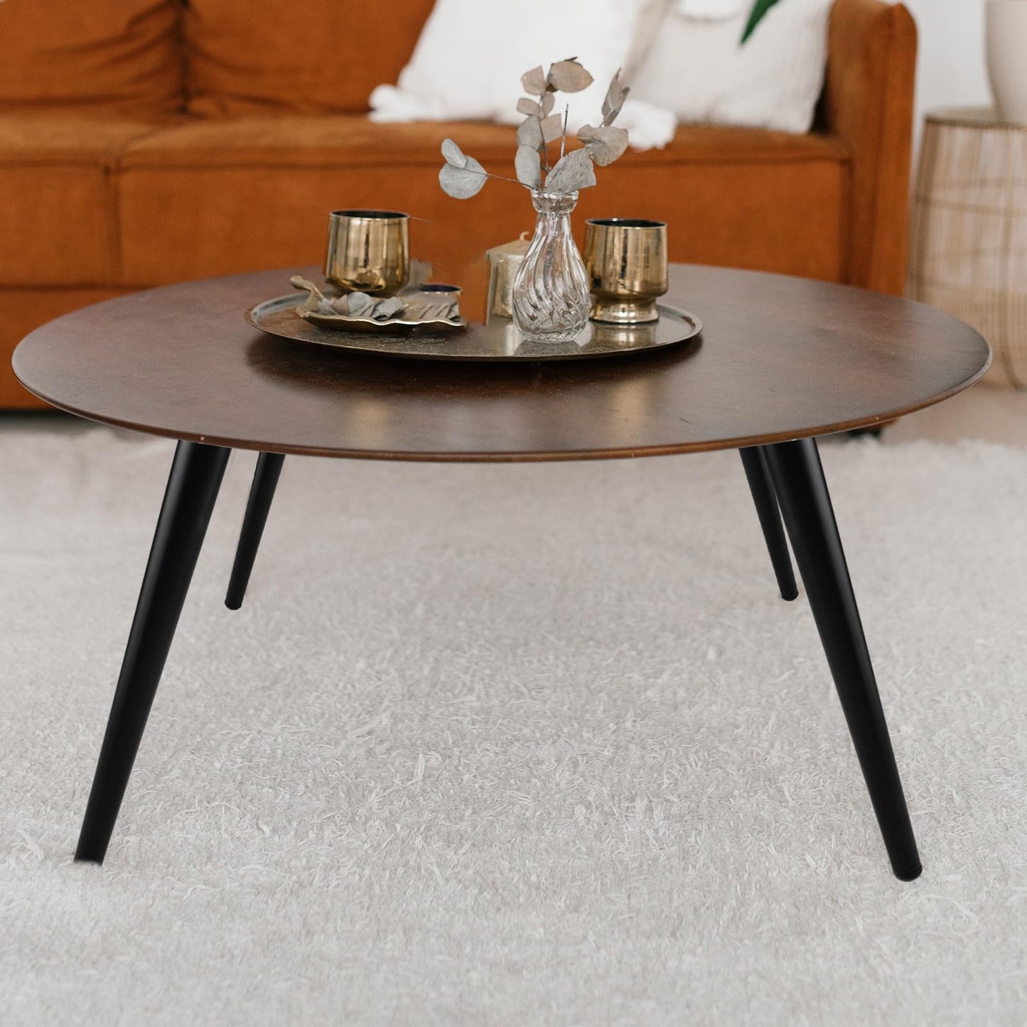 RealPlus 16 Inch Furniture Legs, Heavy Duty Metal Replacement Legs for Bench Chairs Cabinets Cupboard Coffee Table End Table and DIY Projects, Mid-Century Style