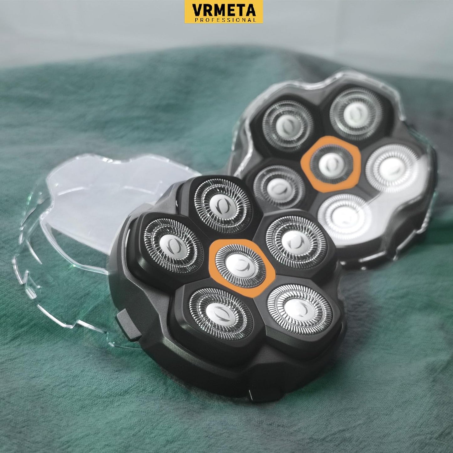 6 Blade Magnetic Replacement Shaving Heads for Bald Men Compatible with All 6D Magnetic Electric Razor (2 PCS VM-072)