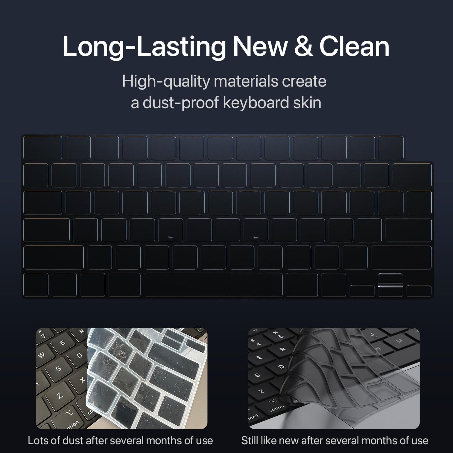Soonjet for MacBook Air 15 inch Case | M5 M4 M3 M2 2026 2025-2023 | 100% Match Official Color | Ultra Thin Armor | Hard Shell + Translucent Keyboard Cover | Midnight Clear