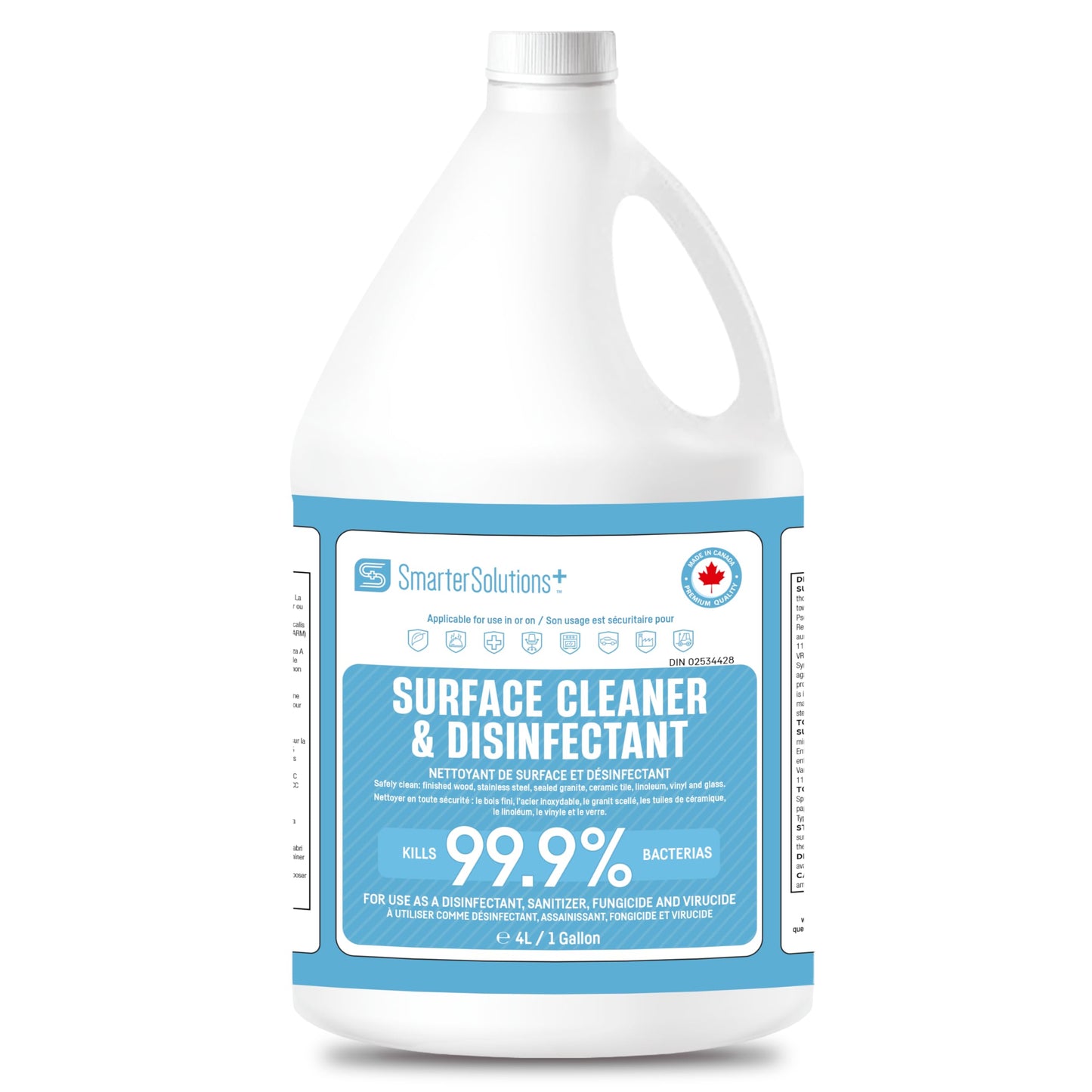 Hypochlorous Acid Cleaning Solution, Made in Canada, Hospital Grade Disinfectant Spray, All-Purpose Sanitizer & Deodorizer, Eliminate Viruses Including Norovirus (4L)