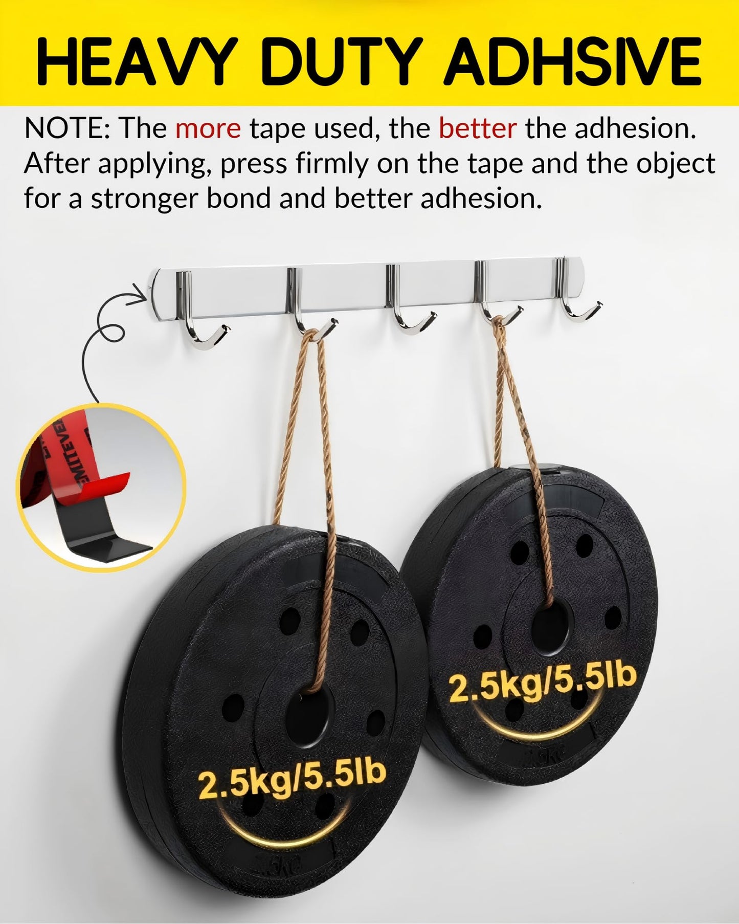 EMITEVER Heavy Duty Double Sided Tape 2 Rolls, 1 Inch x 16.4FT Acrylic Foam Mounting Tape, Two Sided Adhesive Tape, Waterproof & Strong Double Stick Tape for Walls, Automotive, Home Office Decor