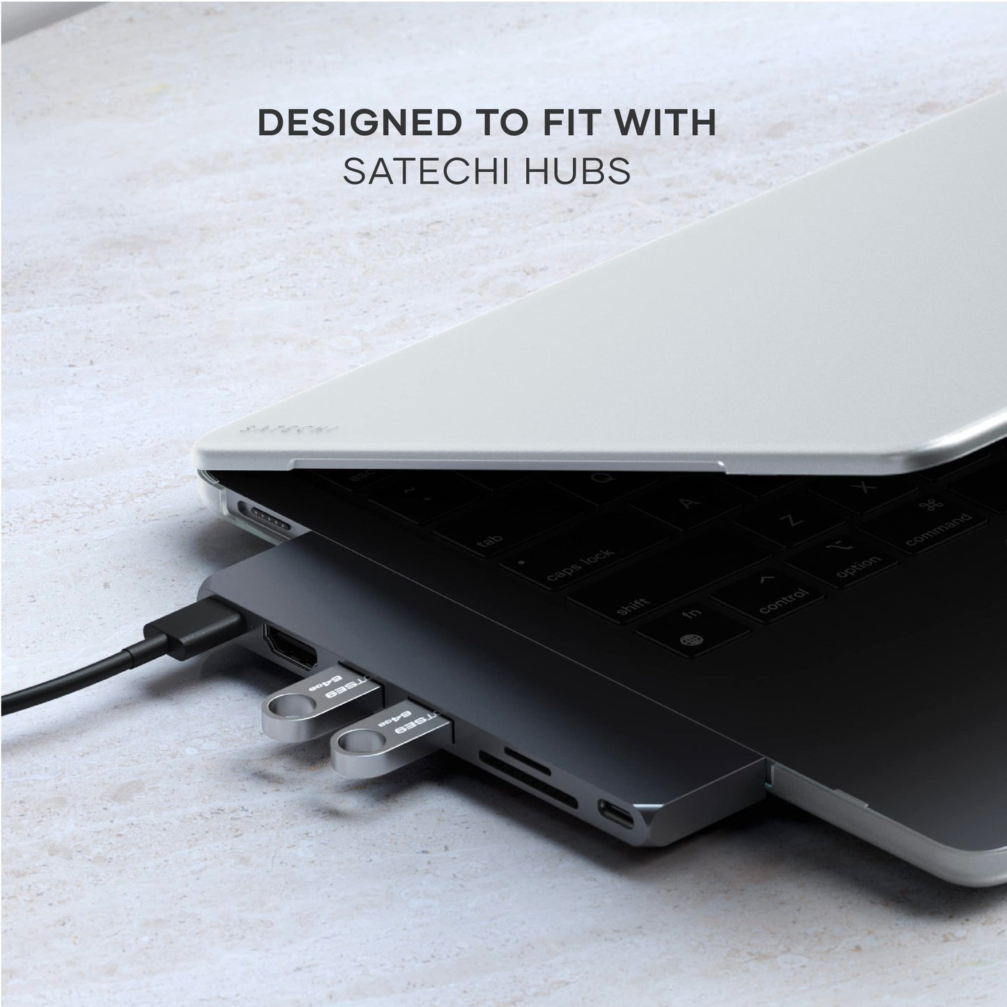Satechi Eco Hardshell Case, MacBook Air 13 inch Case M4/M3/M2, Slim & Lightweight, Hub-Friendly Design - Clear