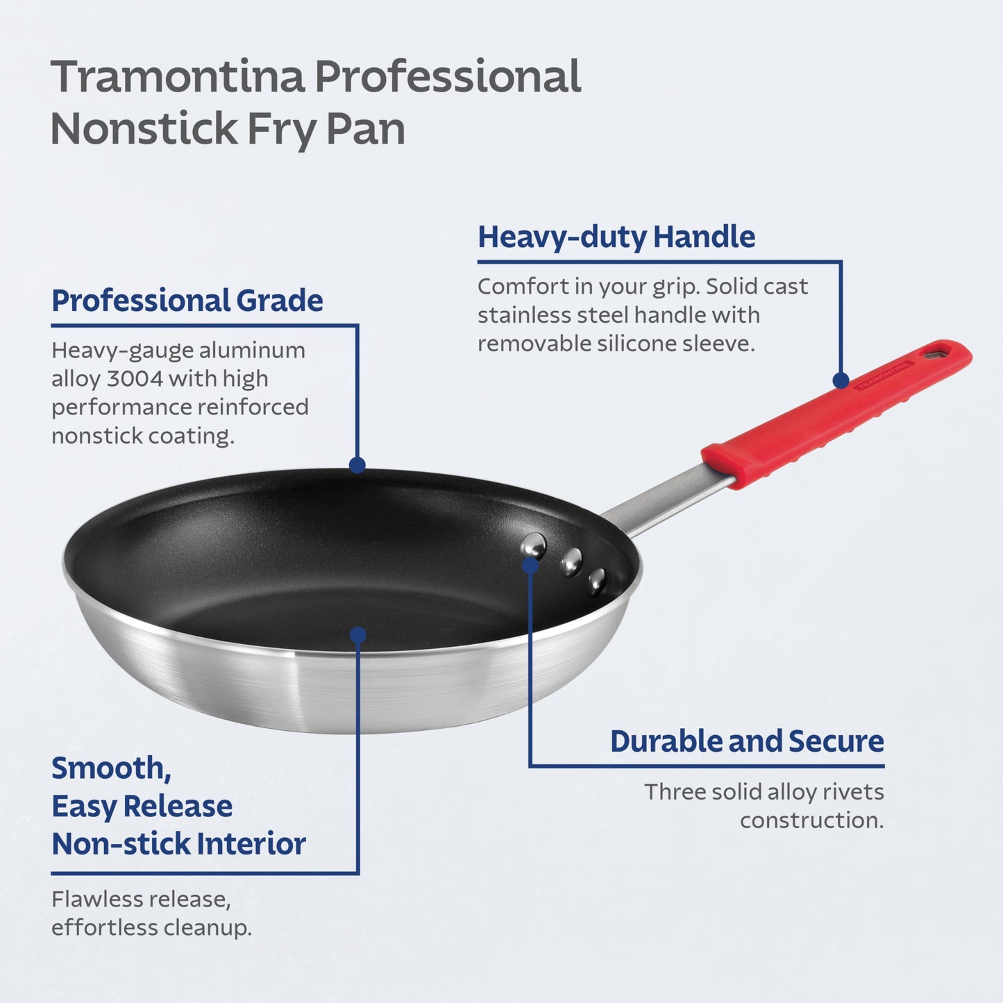 Tramontina Professional Aluminum Nonstick Restaurant Fry Pan, 10", NSF-Certified, Made in Brazil