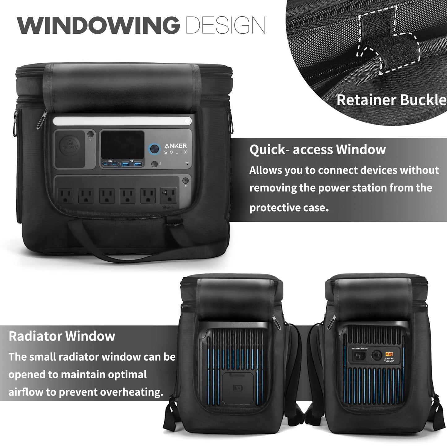 Carrying Bag Compatible with Anker SOLIX C1000 Portable Power Station, Travel Storage Case Protective Cover for C1000 Solar Generator Accessories