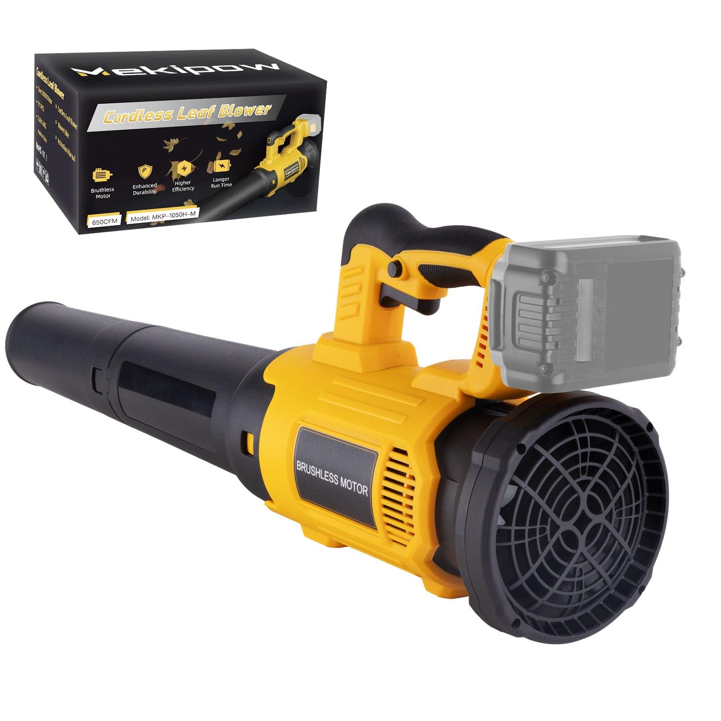 Cordless Leaf Blower Fit for Dewalt, 650 CFM Electric Leaf Blower, with Brushless Motor Built-in Protection Device, Variable Speed, Turbo Mode, for Driveway Lawn Care, Yard, Snow(Tool ONLY)