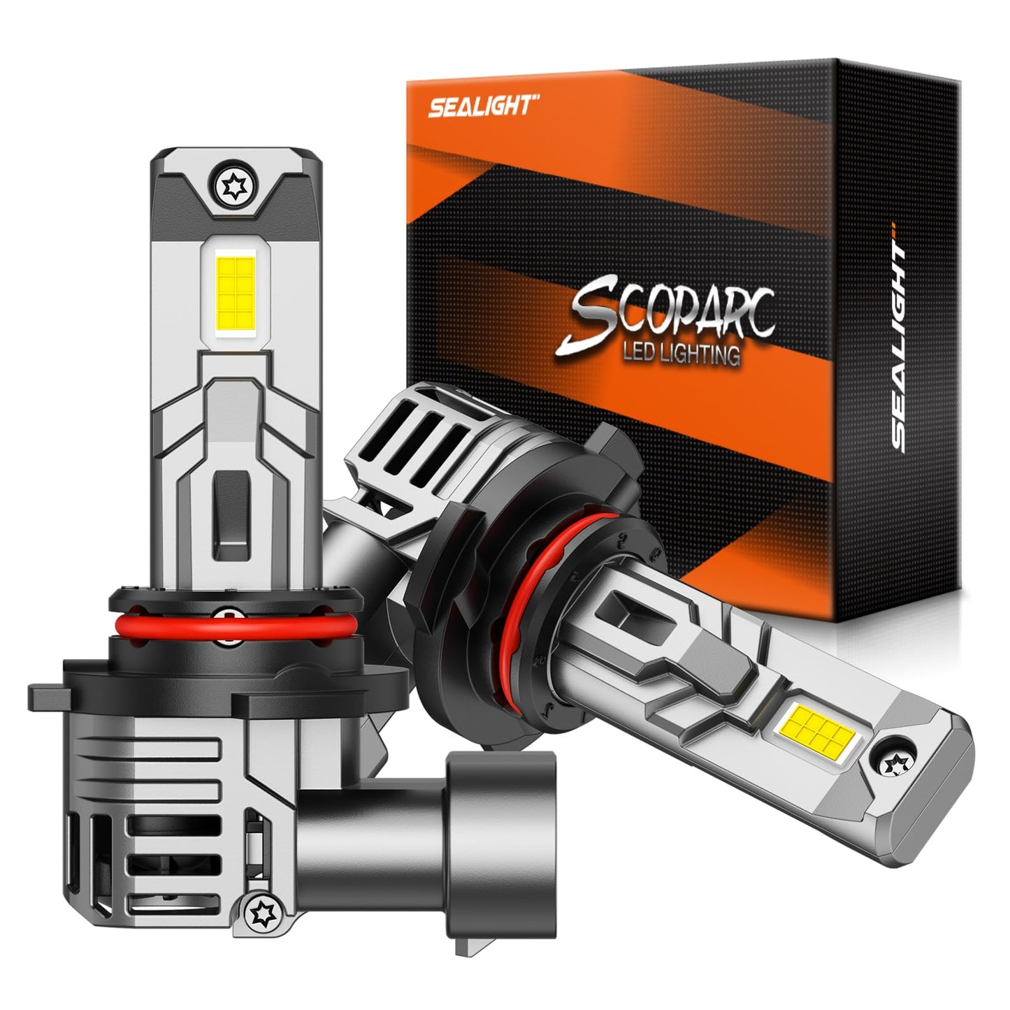 SEALIGHT 9005 LED Headlight Bulbs, 30000LM 6500K Cool White Light Bulbs with Cooling Fan, 1:1 Mini Size 9005 Led Headlight, 9005 Halogen Replacement, 3 Mins Plug-N-Play, Pack of 2