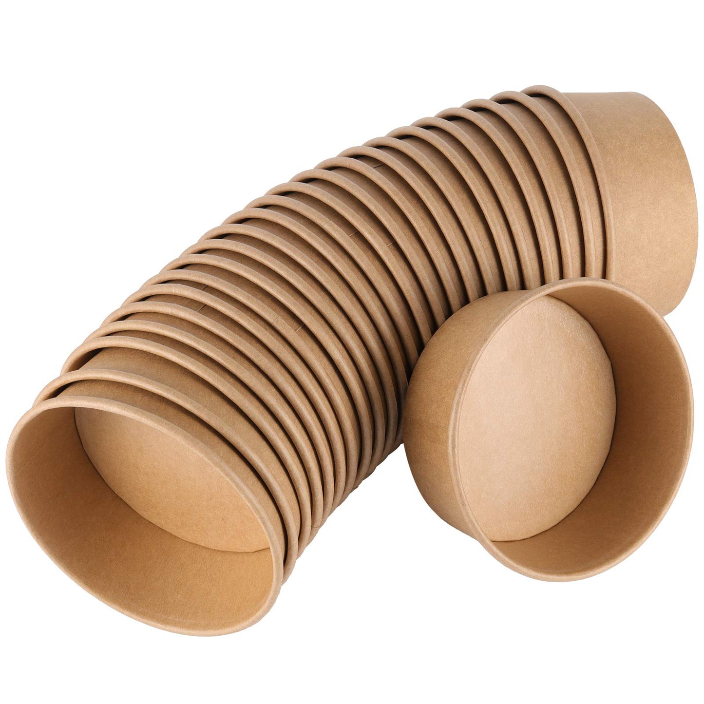 ZEONHAK 90 Pack Kraft Paper Bowls, 25 oz Disposable Paper Soup Bowls(No Lids), to Go Food Container for Cold or Hot Food, Soup, Ice Cream, Dessert