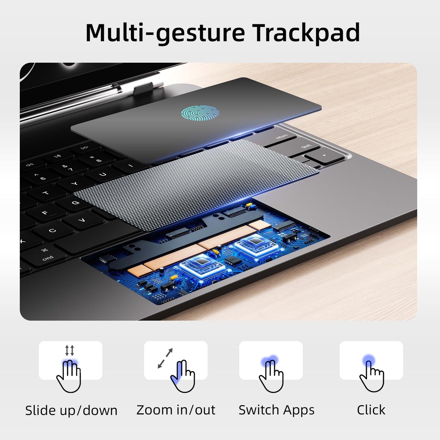 for iPad Pro 13 inch case 2024 with Keyboard M4,Magnetic Attach,Multi-Gesture Trackpad,7-Color Backlit,Shortcut Keys,Auto Sleep/Awake,Magic Keyboard for iPad Pro 13-inch M4 2024,Black
