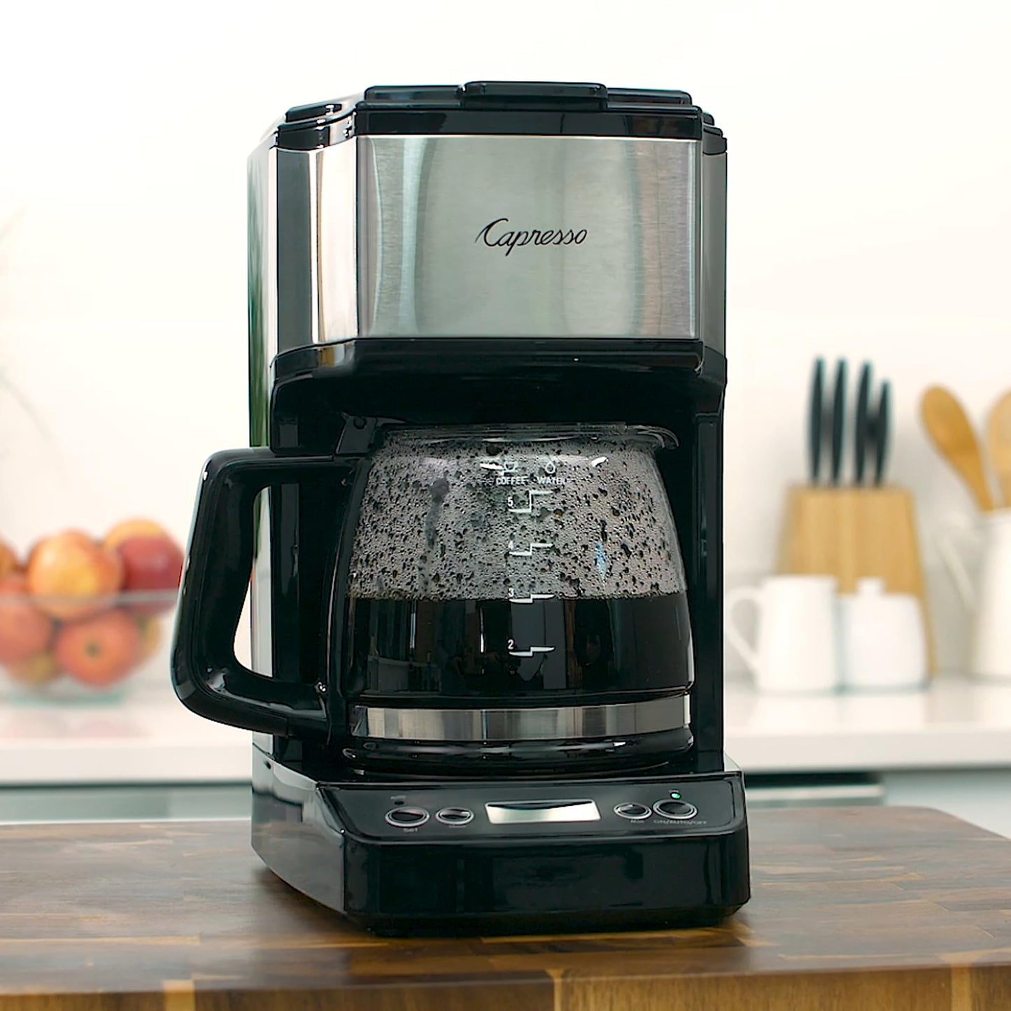 Capresso 426.05 5-Cup Drip Mini Coffeemaker, Black/Silver