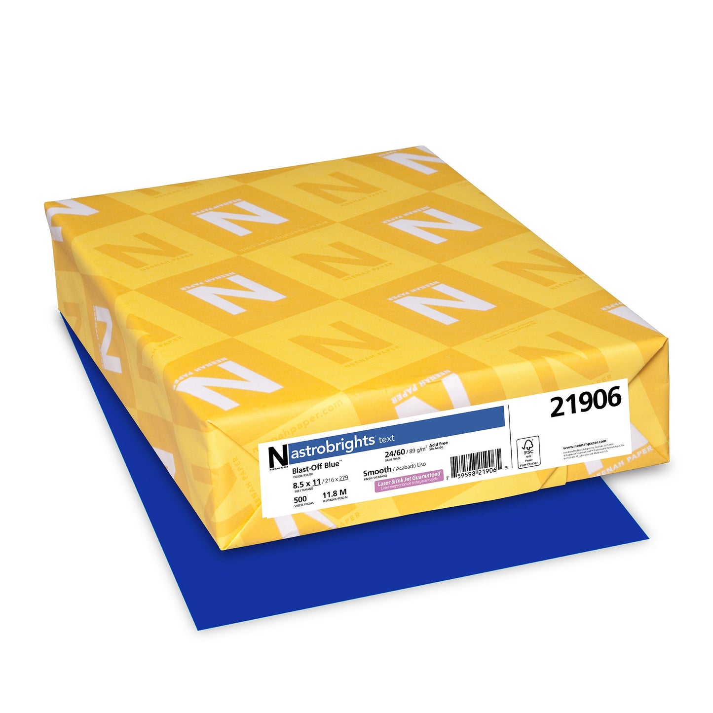 Neenah Astrobrights Color Writing Paper, Letter 8.5 x 11 Inches, 24 lb., Blast-Off Blue, 500 Sheets (21906)