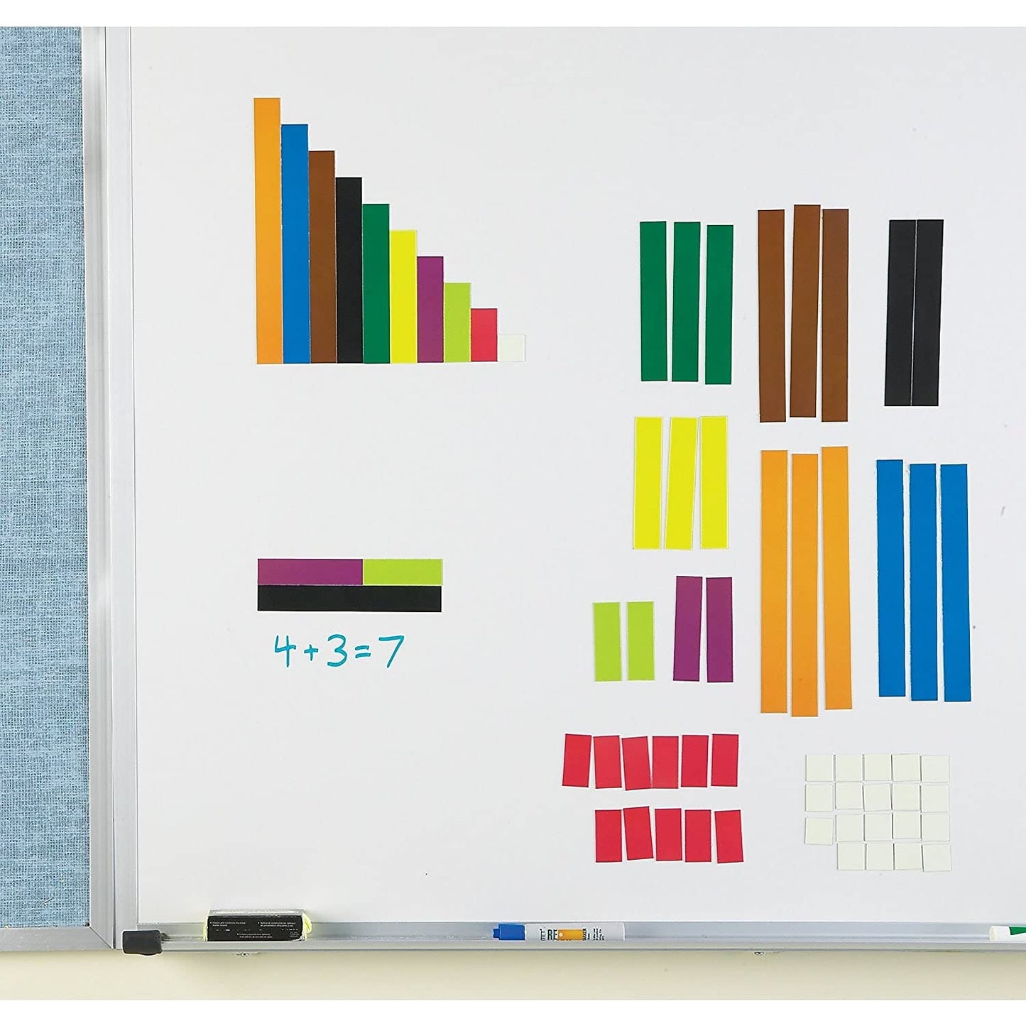 Learning Resources LER7708 Magnetic Cuisenaire Rods, Multicolor, 64 Pieces, Ages 3+