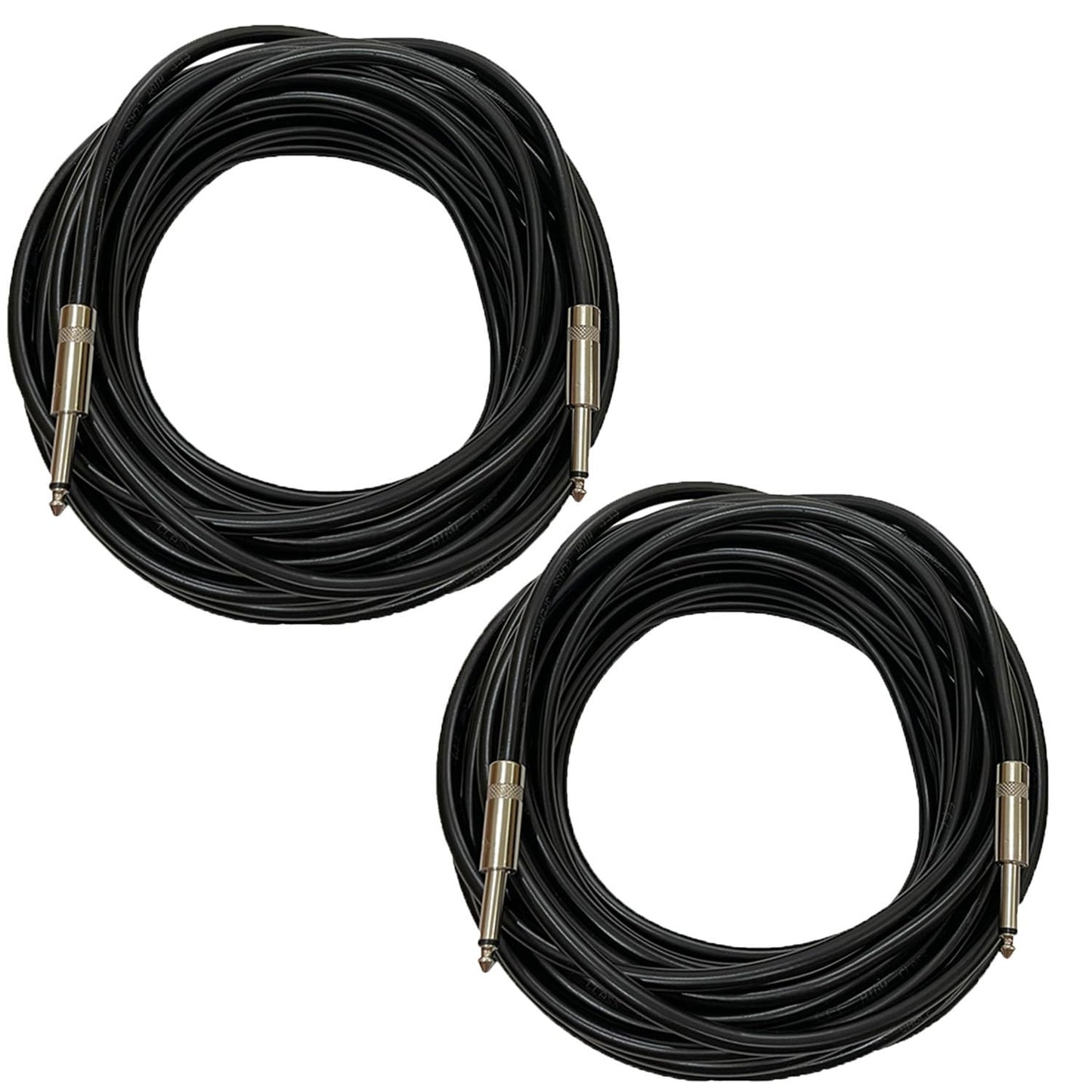 HeyTones Professional 50 Feet 12 Gauge 1/4" to 1/4" TS Speaker Cables - 12AWG 50ft DJ/PA Speaker Cords Amp Audio Wires - 2 Pack