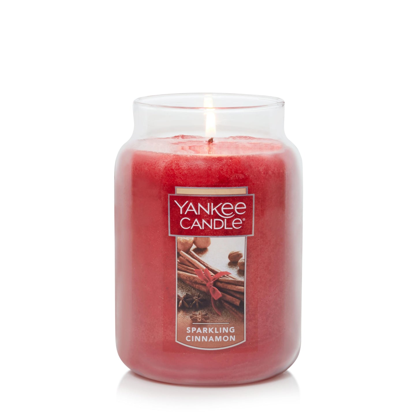 Yankee Candle Scented Candle, Sparkling Cinnamon, Original Large Jar Candle, 110-150 Hours of Burn Time, 22 oz.