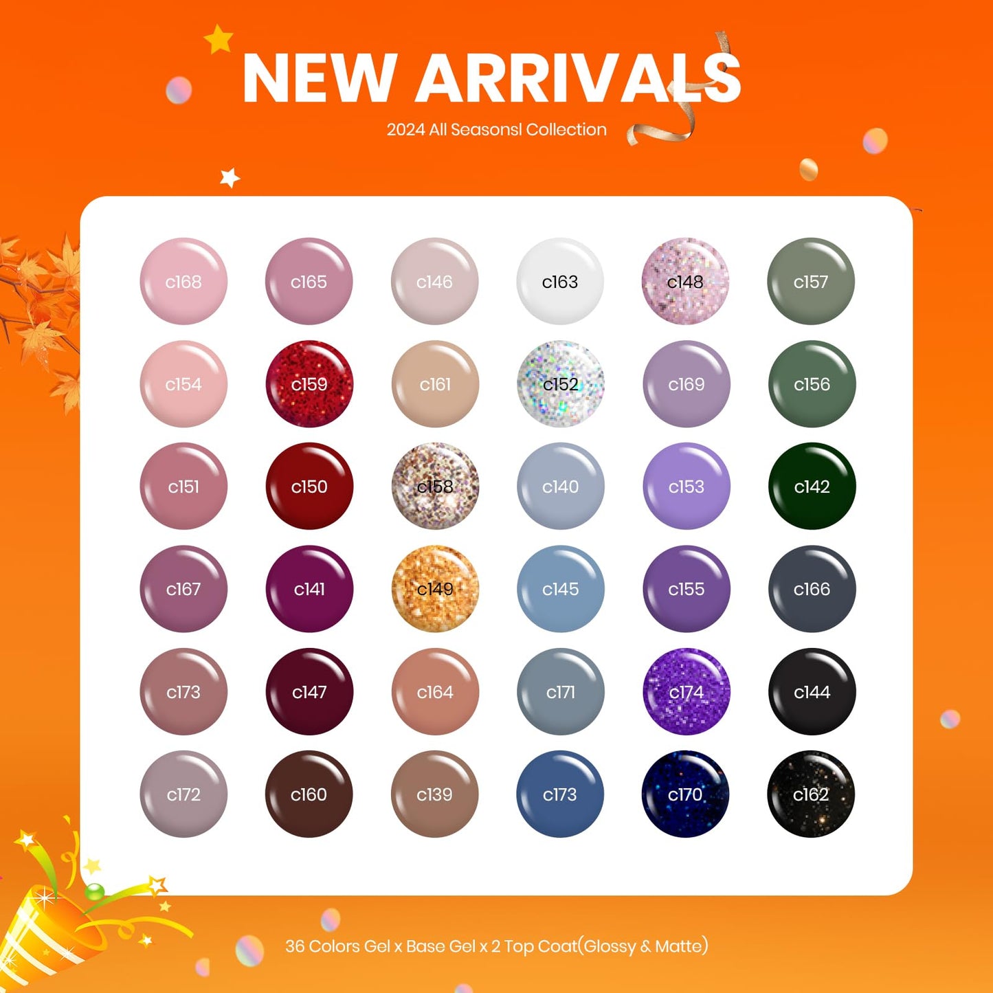 Beetles Gel Nail Polish Kit, 36 Colors Soak Off Neutral Nude Pink Gel Polish with 1 Base Coat 1 Glossy & 1 Matte Top Coat Gel Nail Art Nail Nail Design Decoration at Home