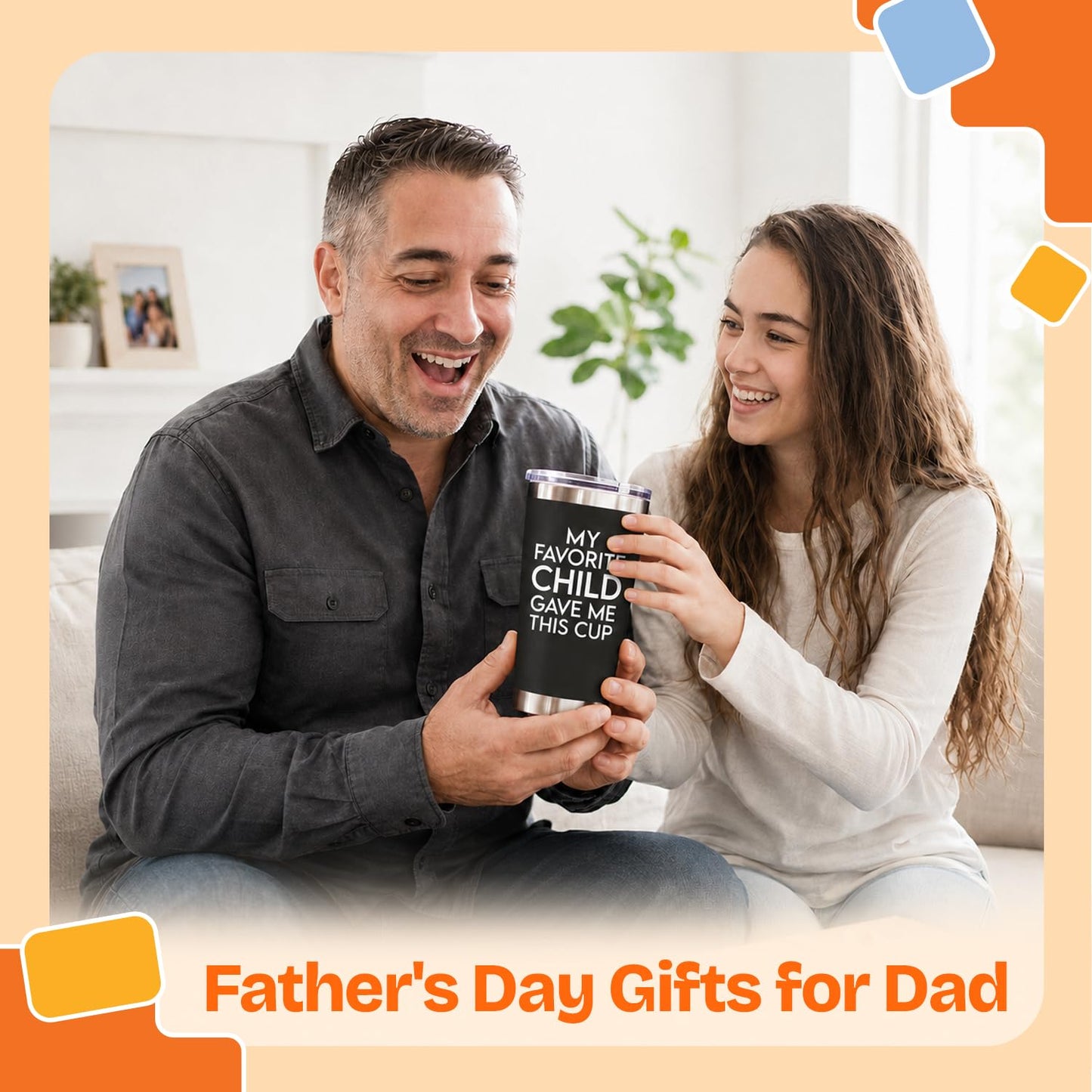 NewEleven Fathers Day Gift for Dad - Birthday Gift for Dad from Kids - Gifts for Husband - Birthday Present Ideas for Father from Daughter, Son - 20 Oz Tumbler